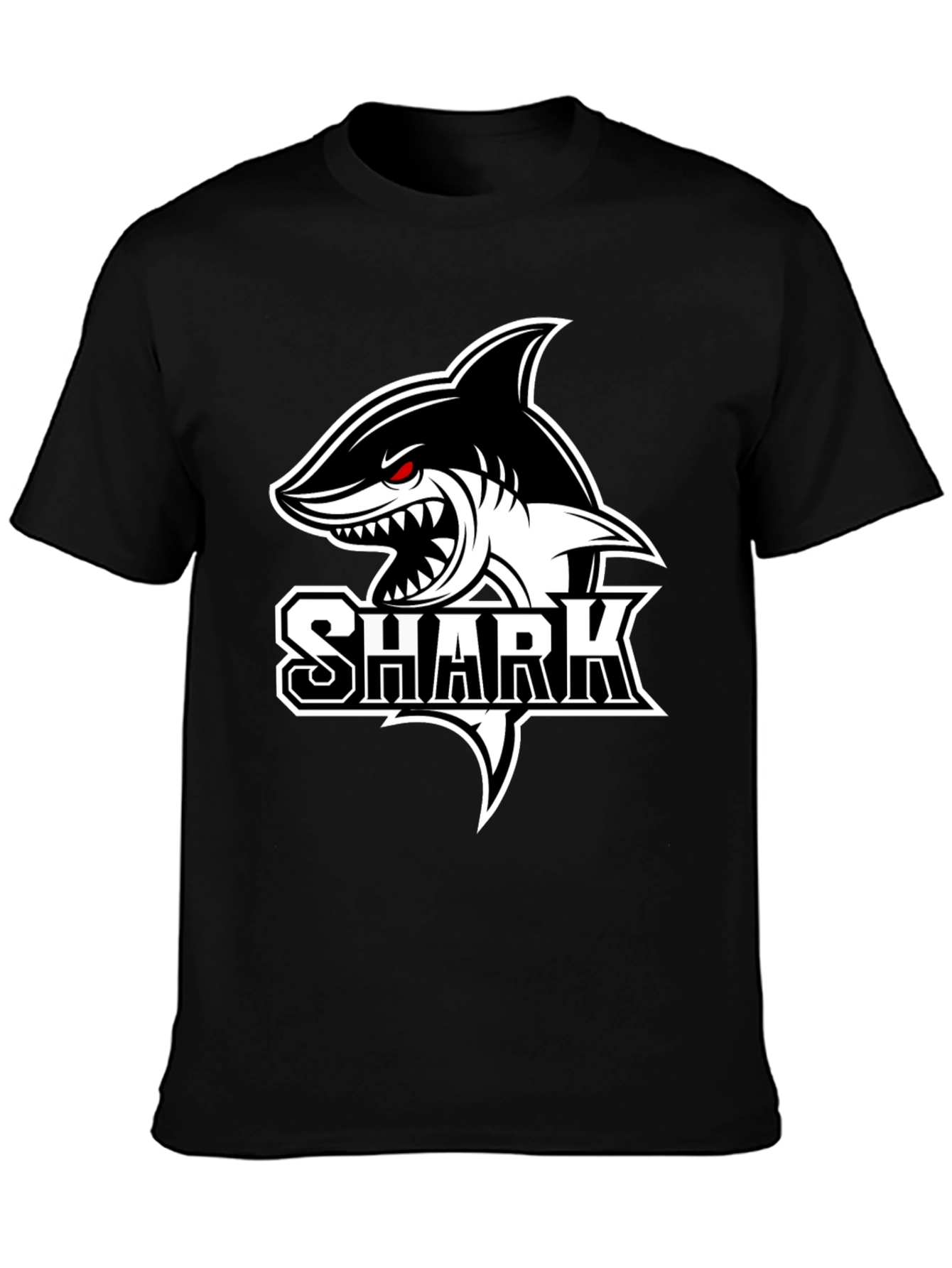 Black Shark Graphic Tee - Bold Animal Print