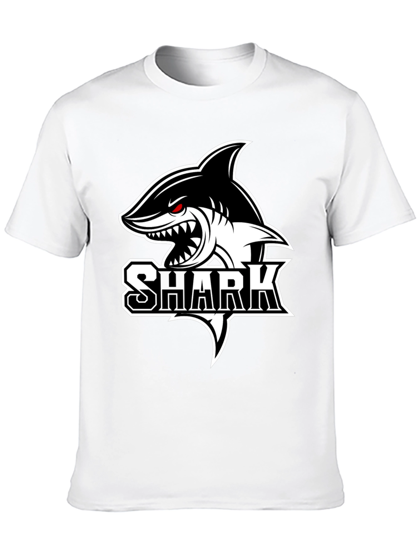 Black Shark Graphic Tee - Bold Animal Print