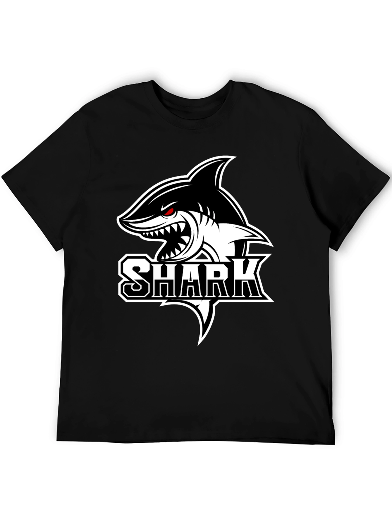 Black Shark Graphic Tee - Bold Animal Print
