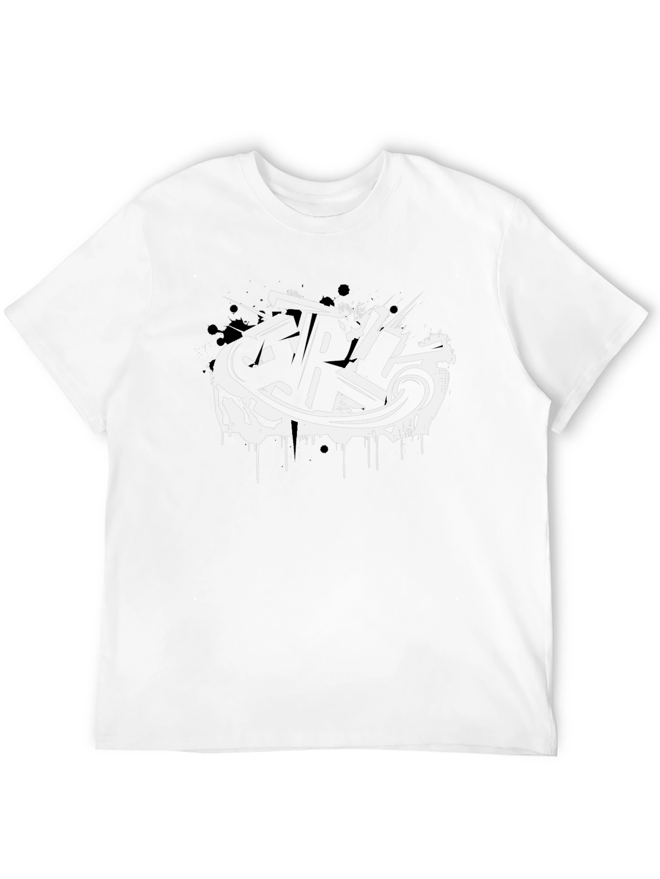 Stylish Black T-Shirt with Graffiti Design