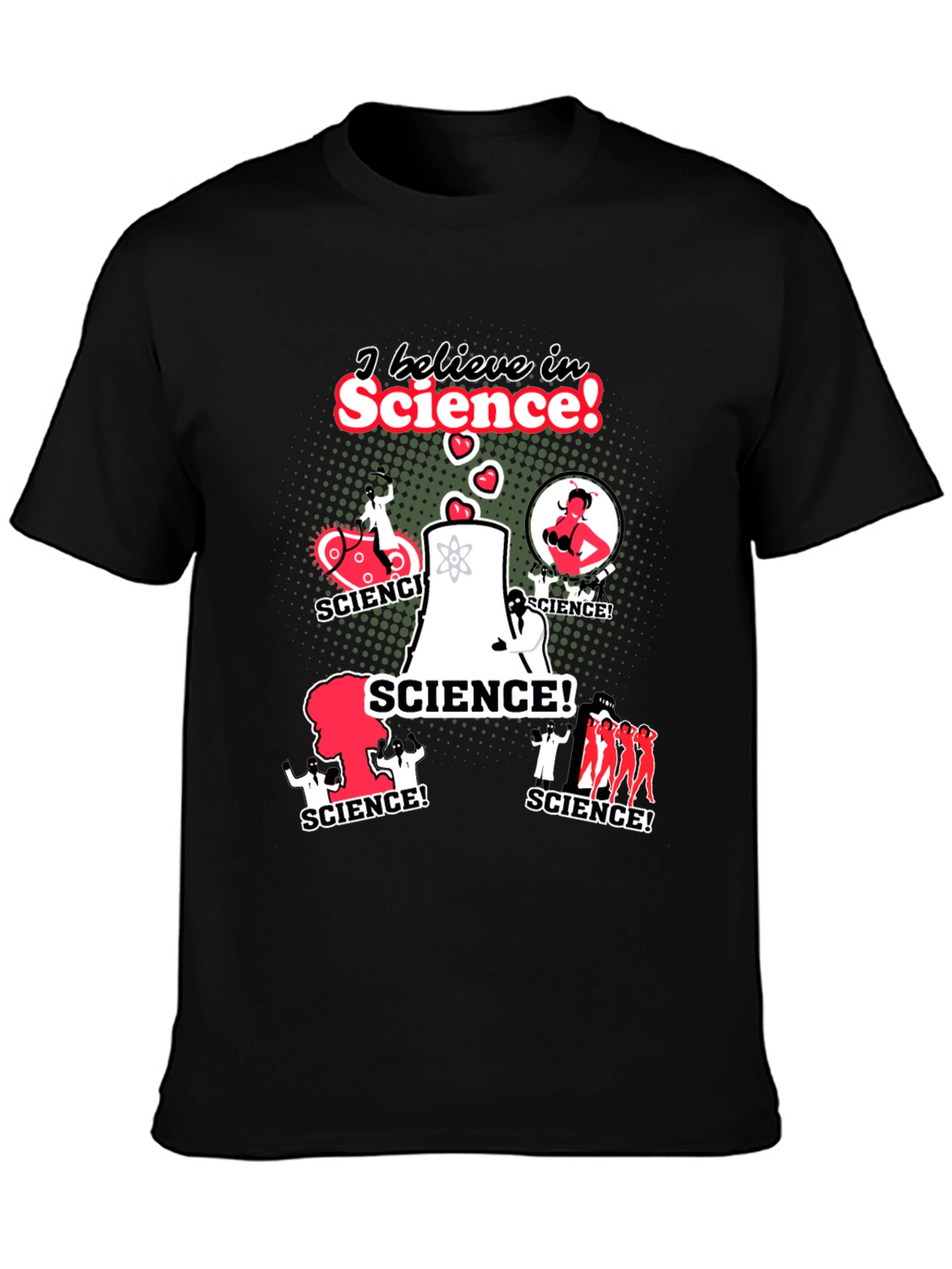 I Believe In Science! Black Graphic Tee