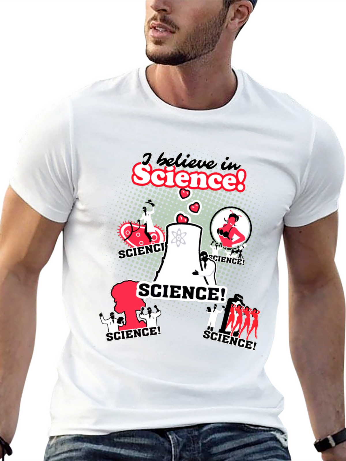 I Believe In Science! Black Graphic Tee