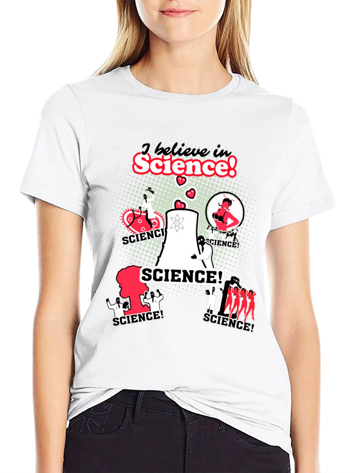 I Believe In Science! Black Graphic Tee