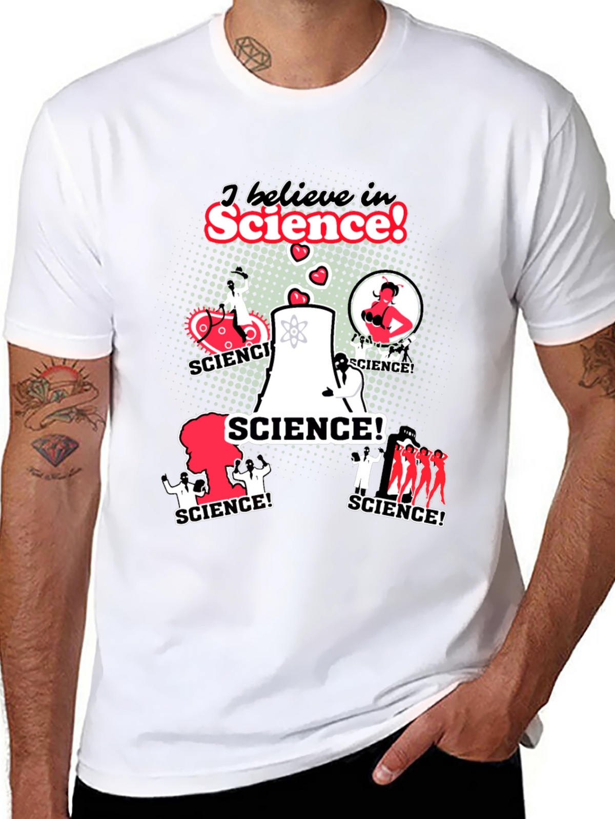 I Believe In Science! Black Graphic Tee