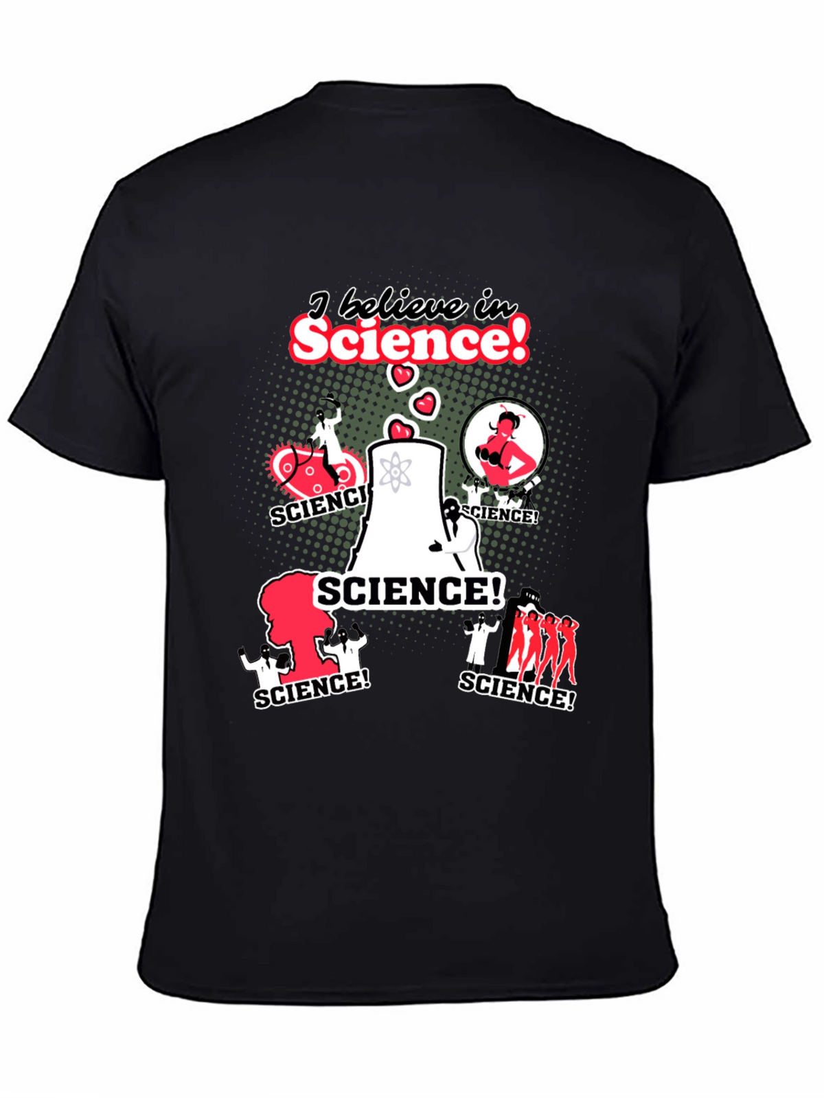 I Believe In Science! Black Graphic Tee