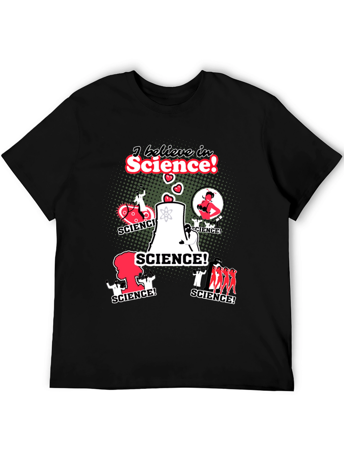 I Believe In Science! Black Graphic Tee