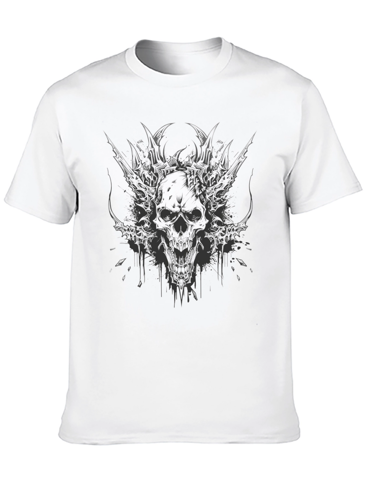 Mens Skull Graphic Print T-Shirt - Black