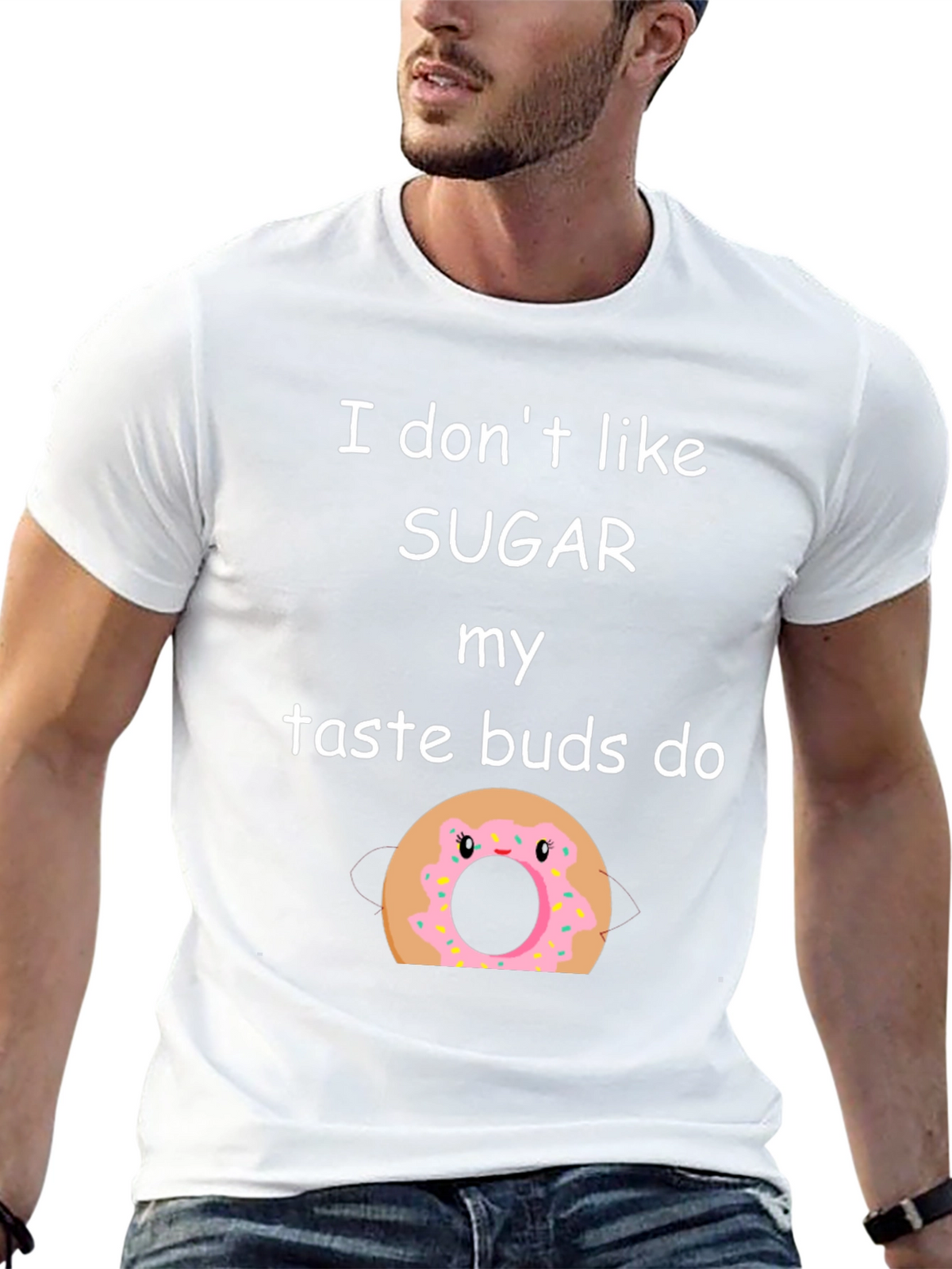 Funny I Dont Like Sugar Doughnut Graphic T-Shirt