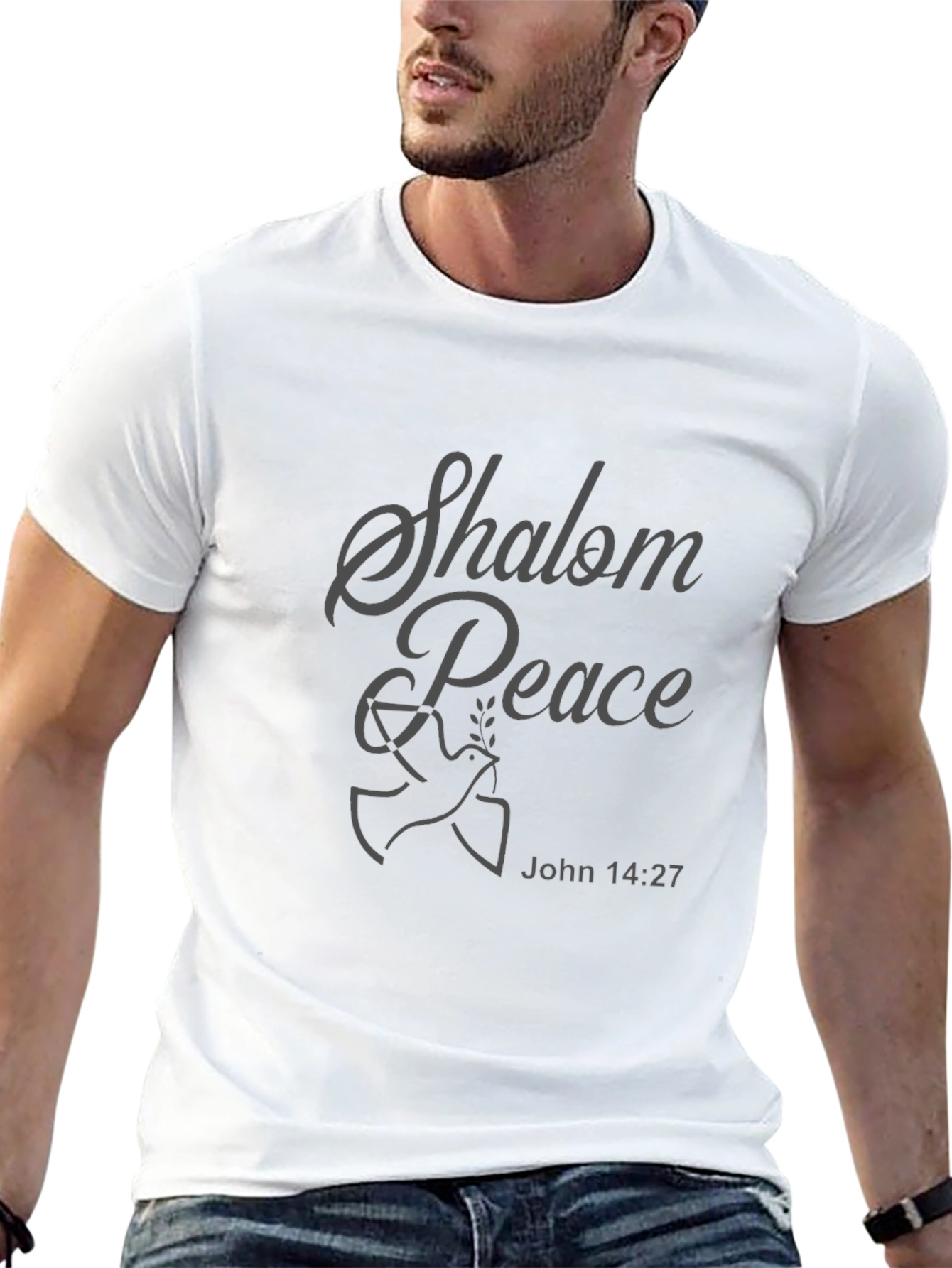 Shalom Peace Dove Graphic Tee - John 14:27