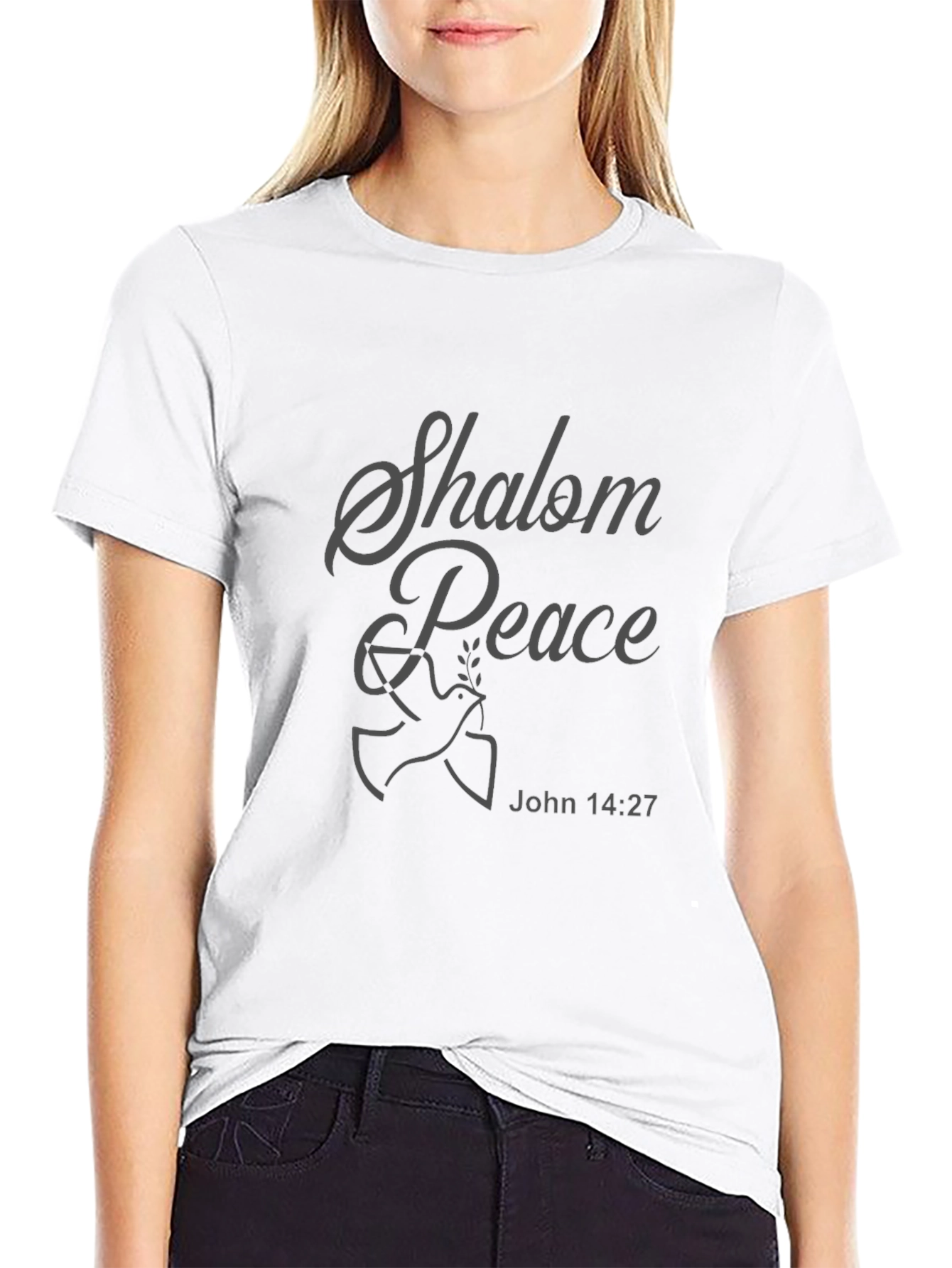 Shalom Peace Dove Graphic Tee - John 14:27