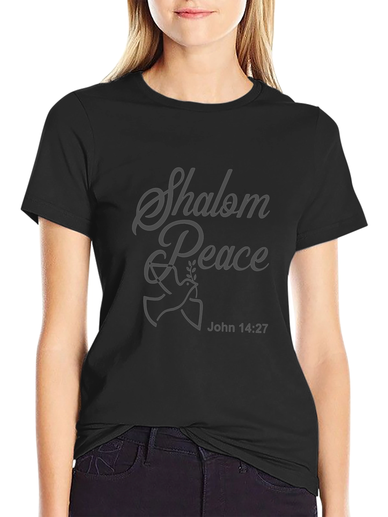 Shalom Peace Dove Graphic Tee - John 14:27