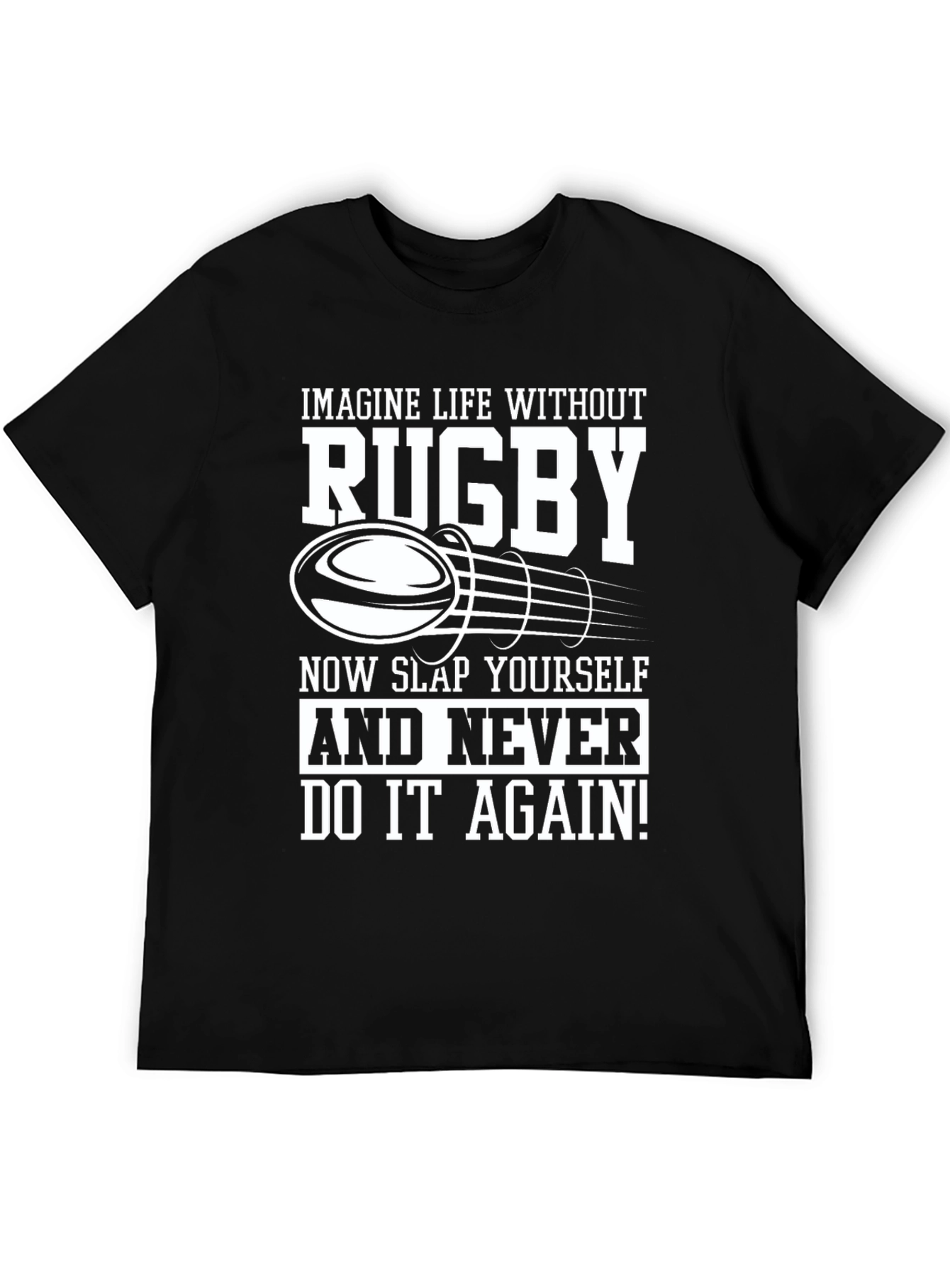 Rugby Lover Black T-Shirt - Slap Yourself!