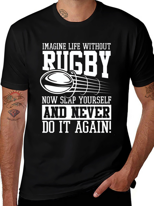 Rugby Lover Black T-Shirt - Slap Yourself!