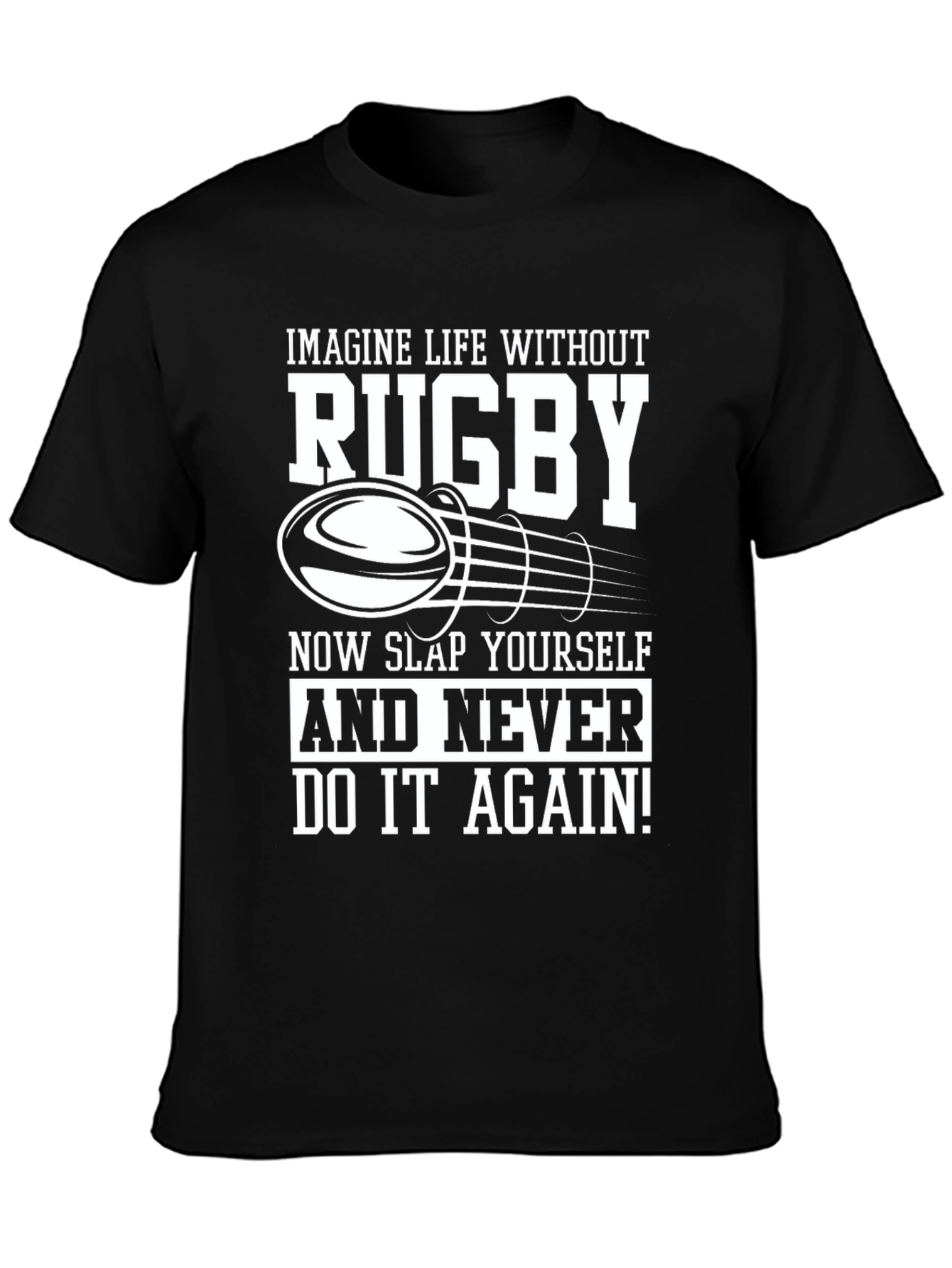 Rugby Lover Black T-Shirt - Slap Yourself!