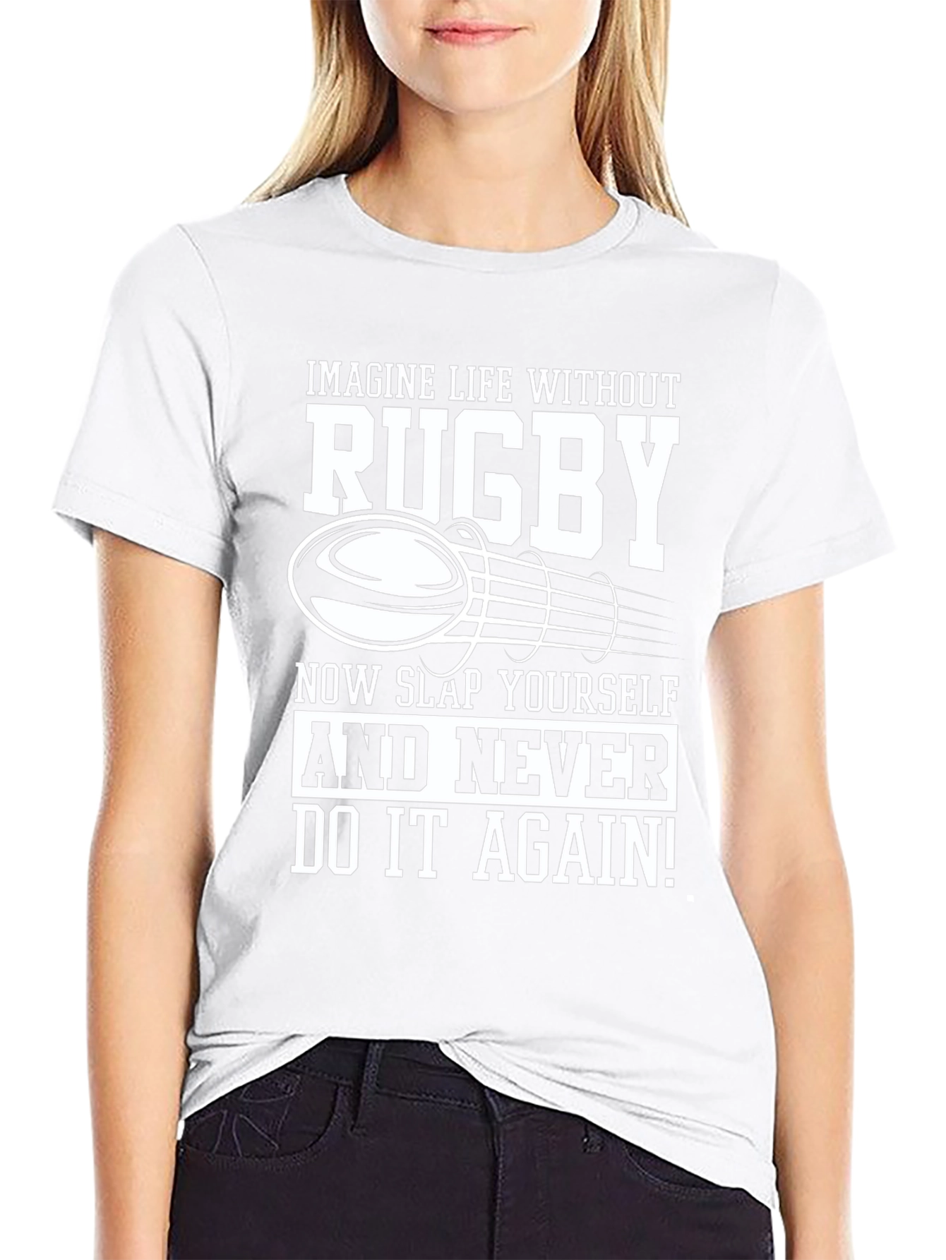 Rugby Lover Black T-Shirt - Slap Yourself!
