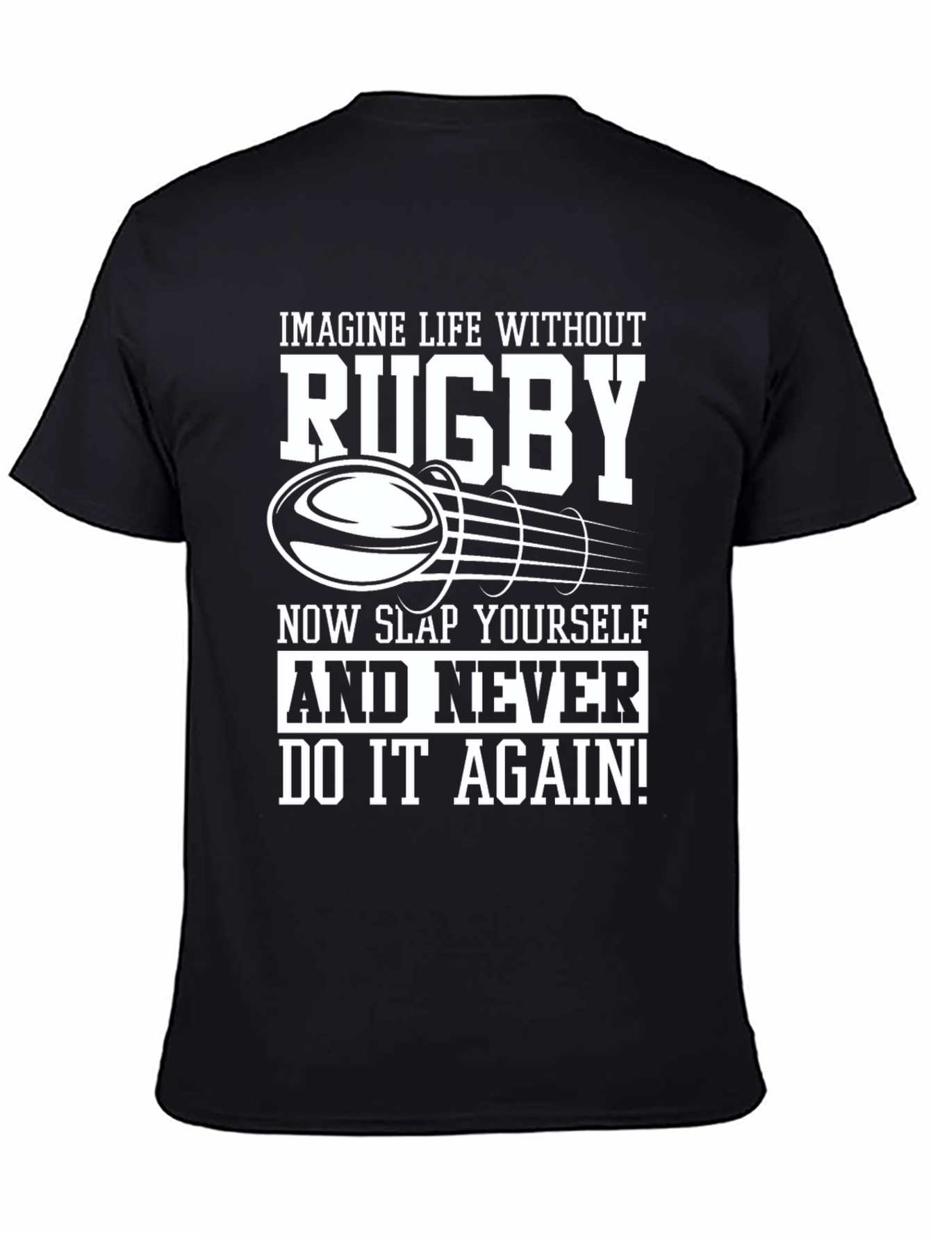 Rugby Lover Black T-Shirt - Slap Yourself!