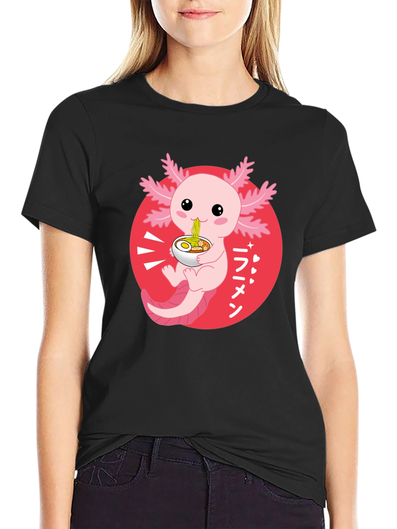 Axolotl Ramen T-Shirt - Cute Kawaii Design