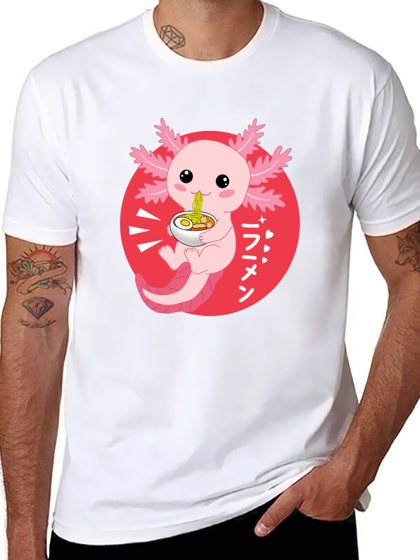 Axolotl Ramen T-Shirt - Cute Kawaii Design