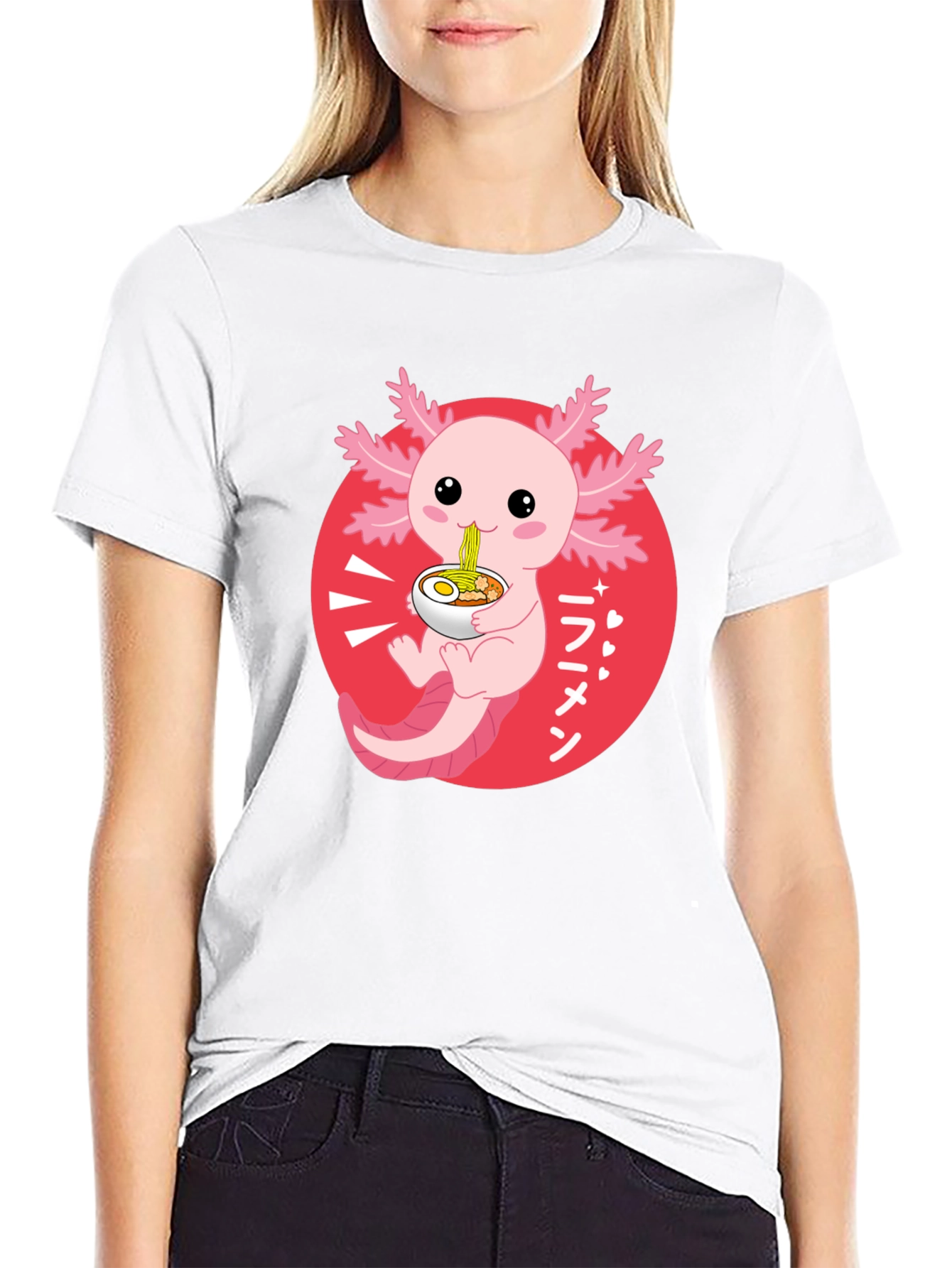 Axolotl Ramen T-Shirt - Cute Kawaii Design