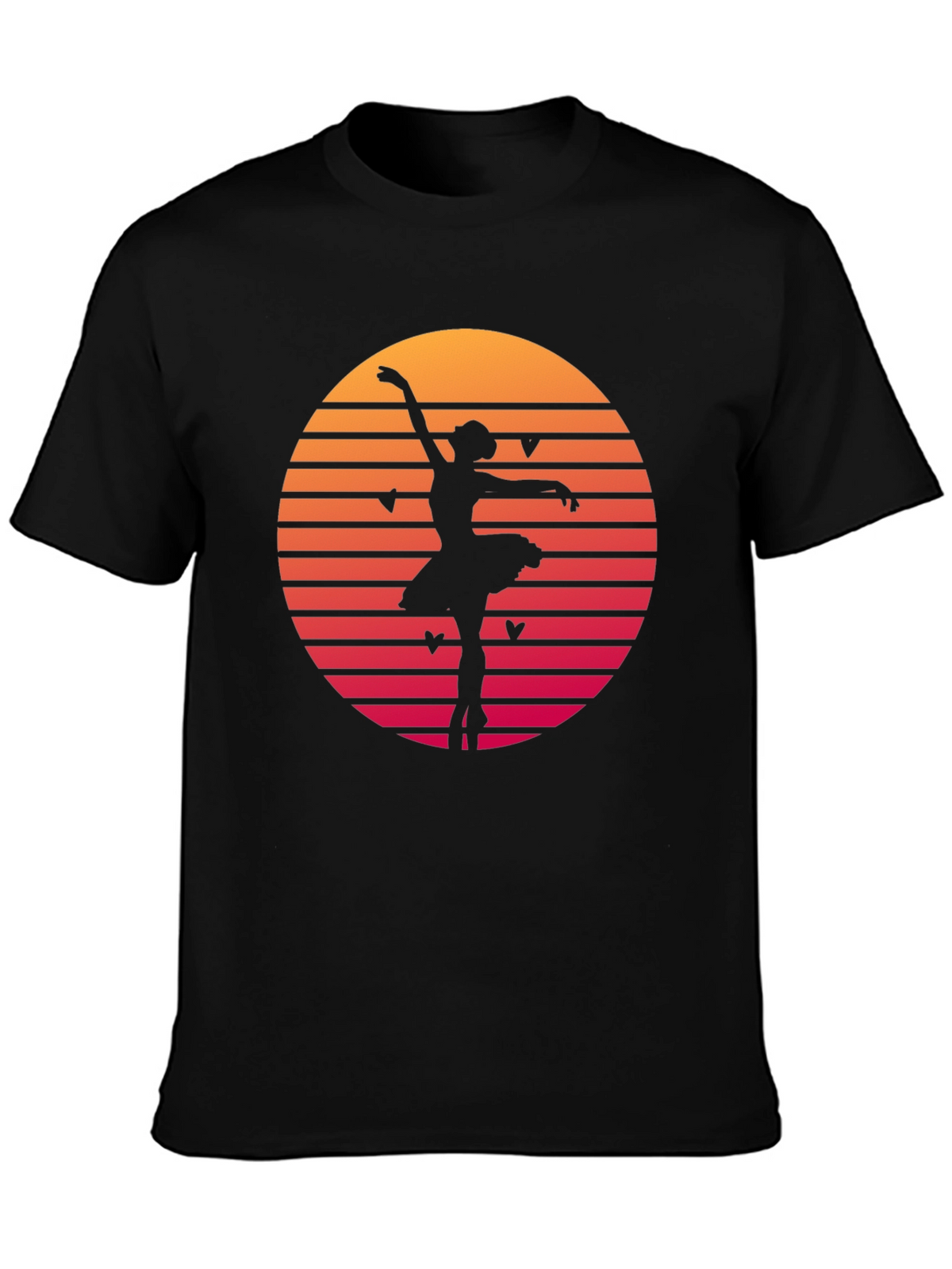 Ballet Dancer Sunset Graphic Tee - Retro Dance Shirt