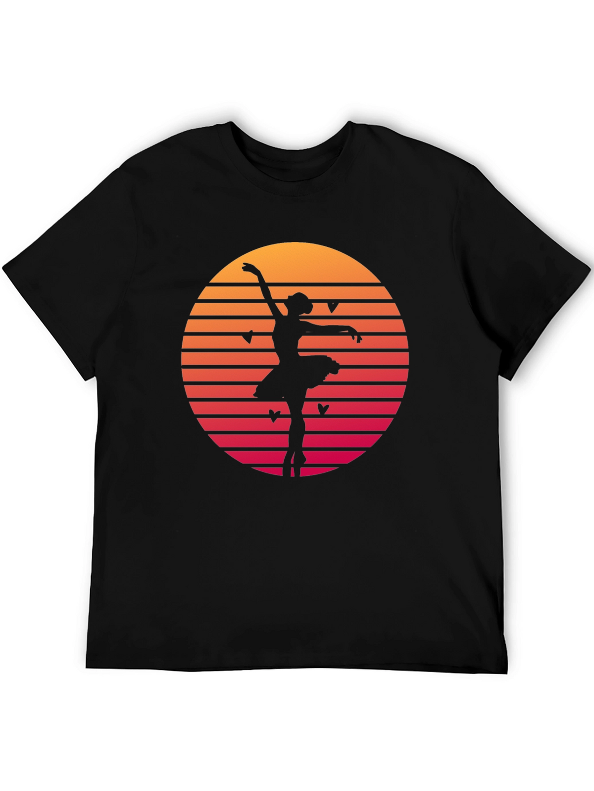 Ballet Dancer Sunset Graphic Tee - Retro Dance Shirt