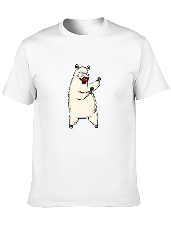 Funny Llama Graphic Tee - Black Cotton T-Shirt