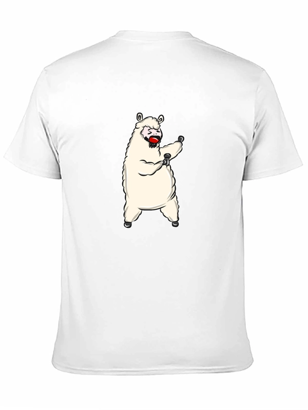 Funny Llama Graphic Tee - Black Cotton T-Shirt