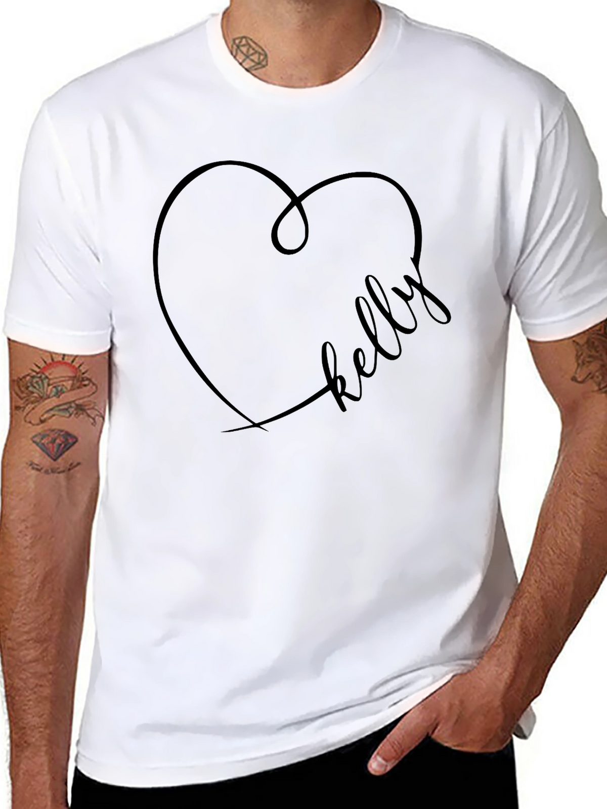 Kelly Heart Tee - Stylish Personalized T-Shirt