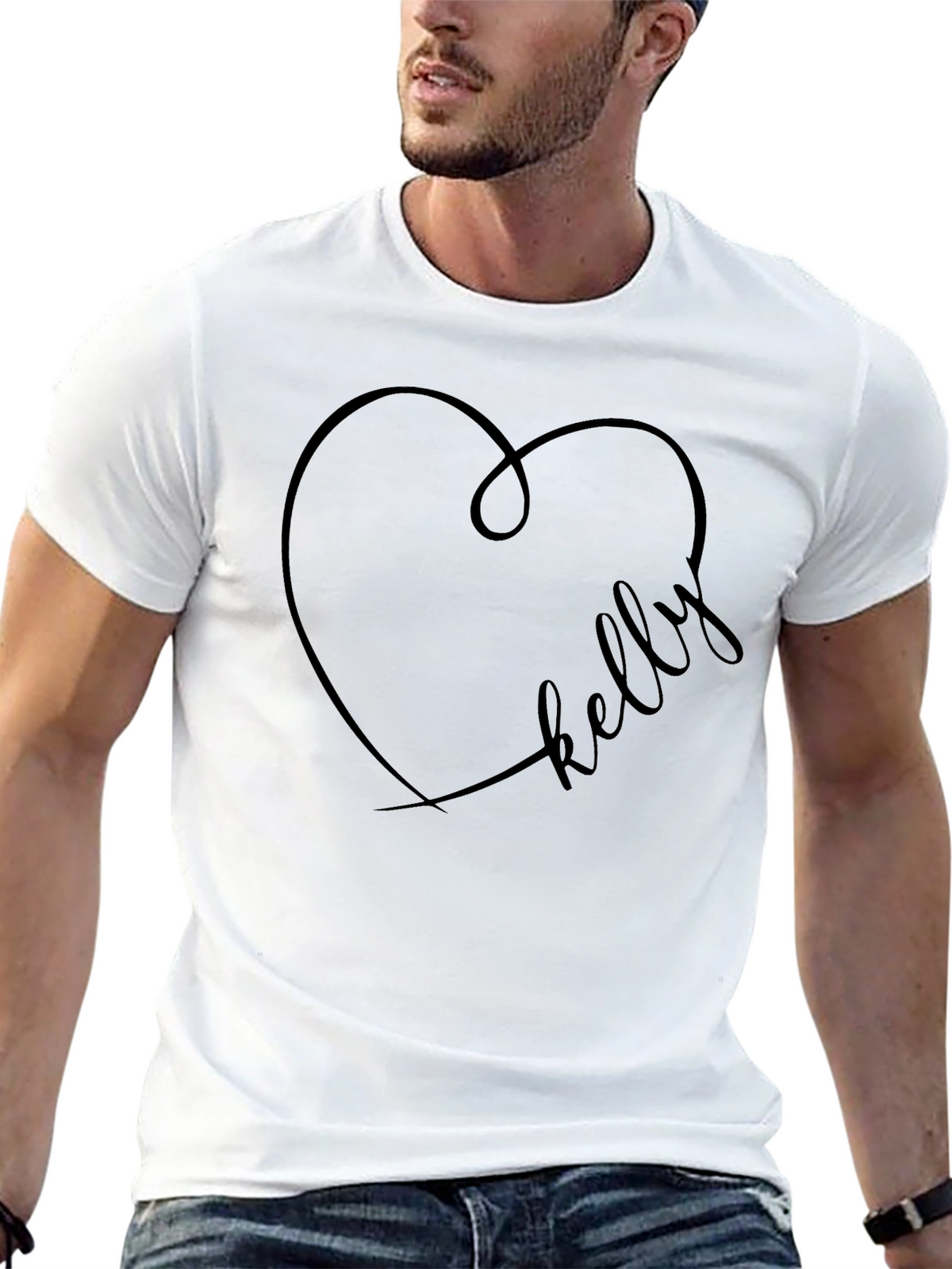 Kelly Heart Tee - Stylish Personalized T-Shirt