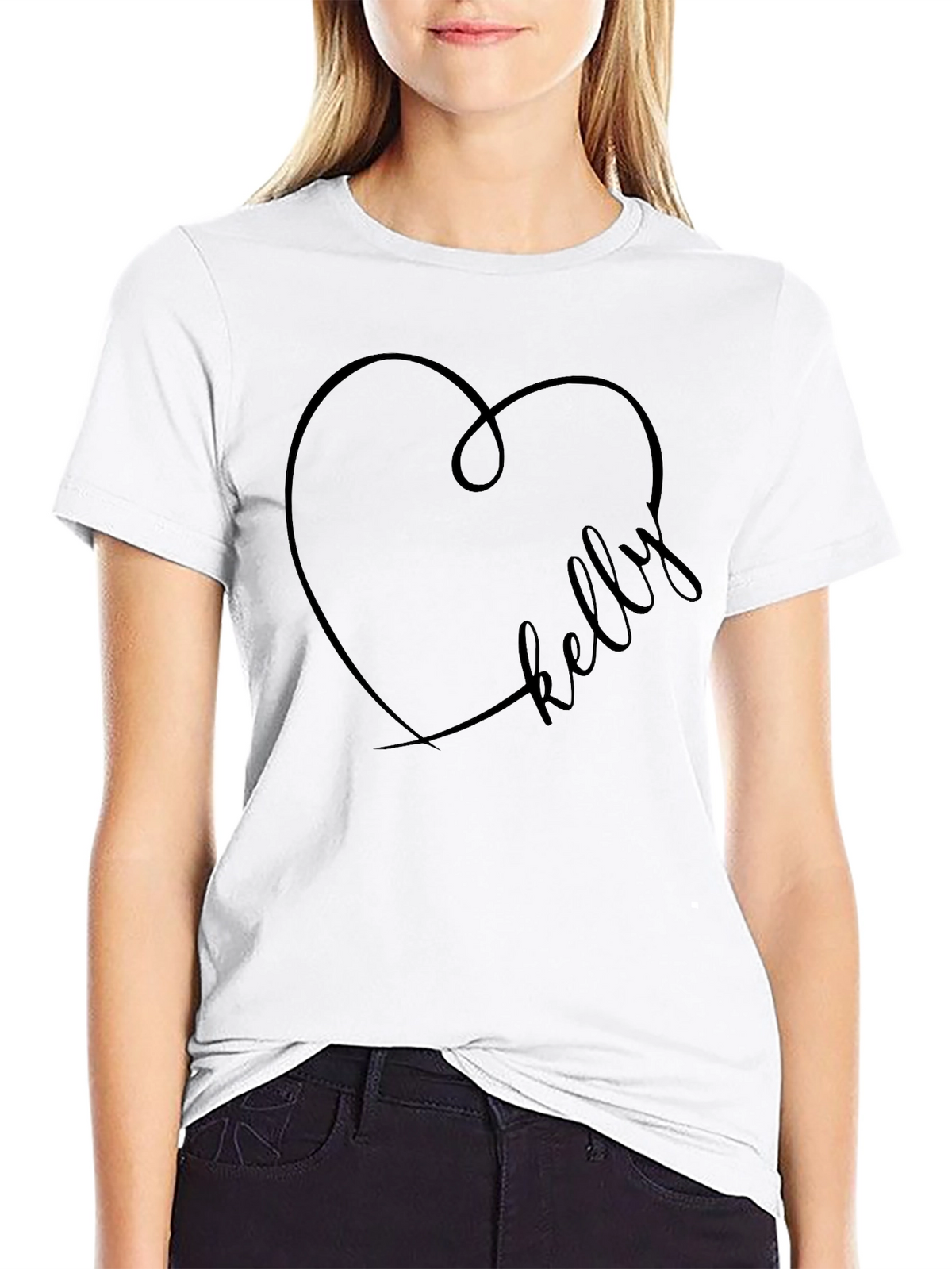 Kelly Heart Tee - Stylish Personalized T-Shirt