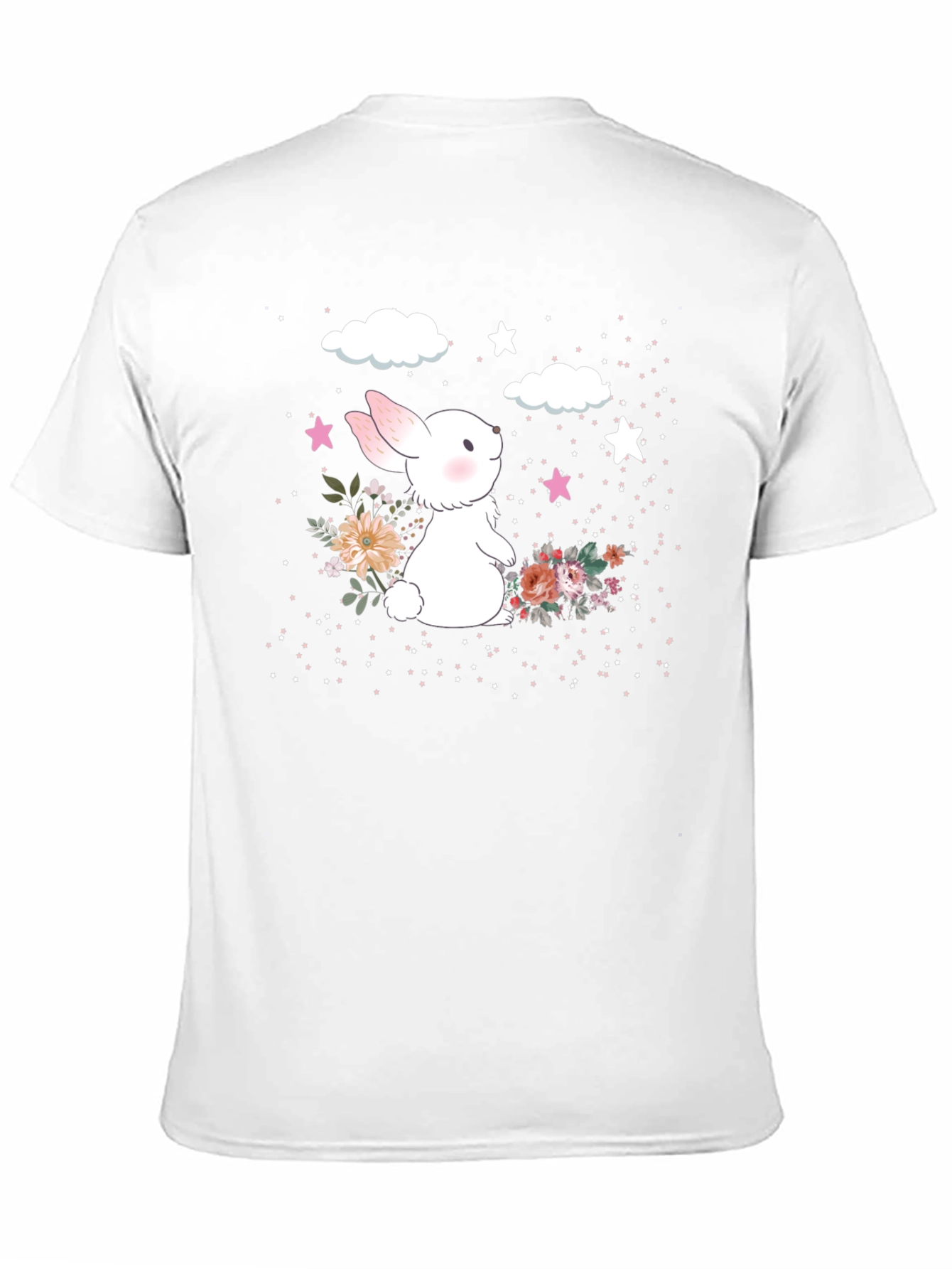 Cute Bunny Floral Graphic T-Shirt