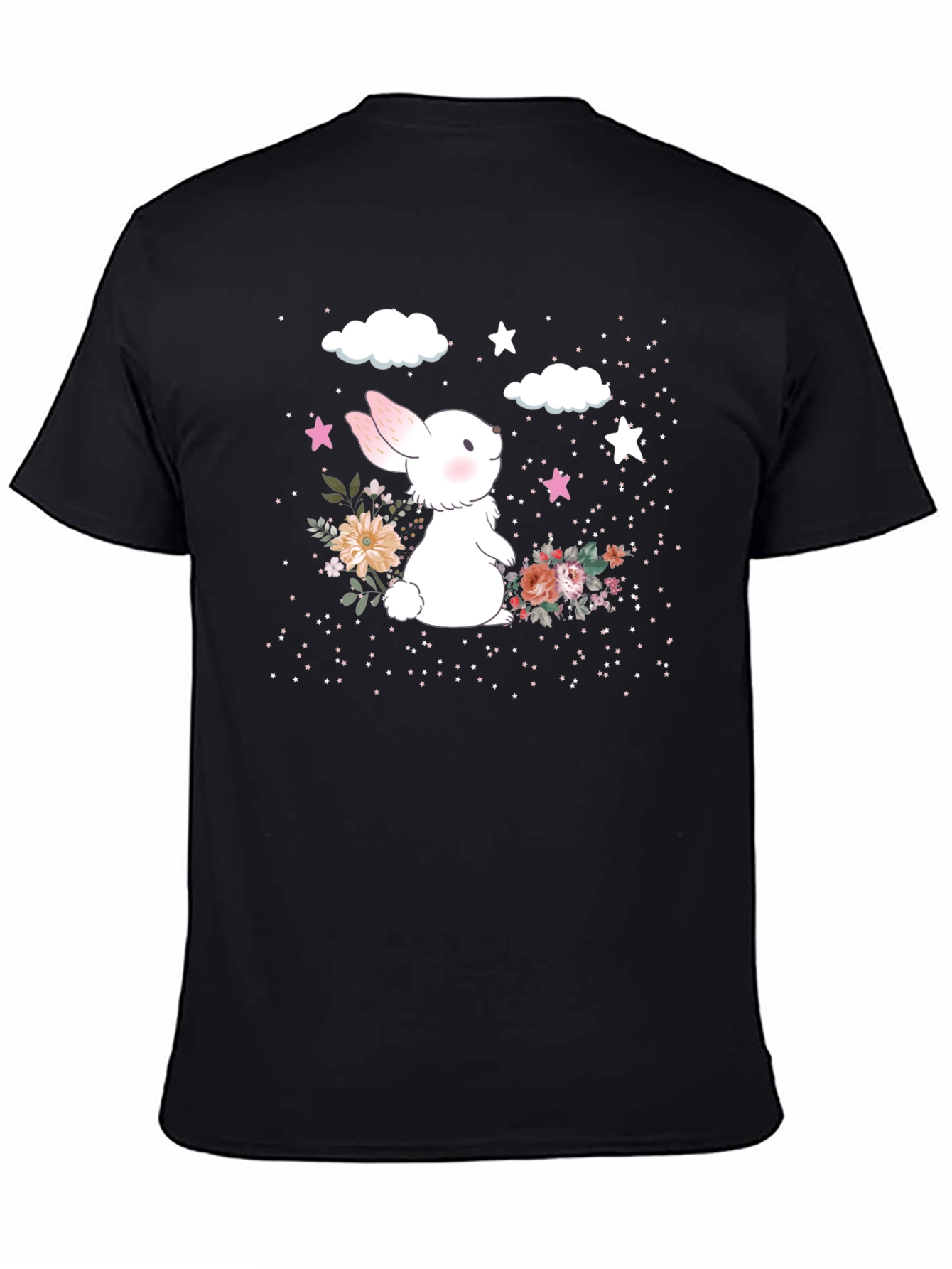 Cute Bunny Floral Graphic T-Shirt
