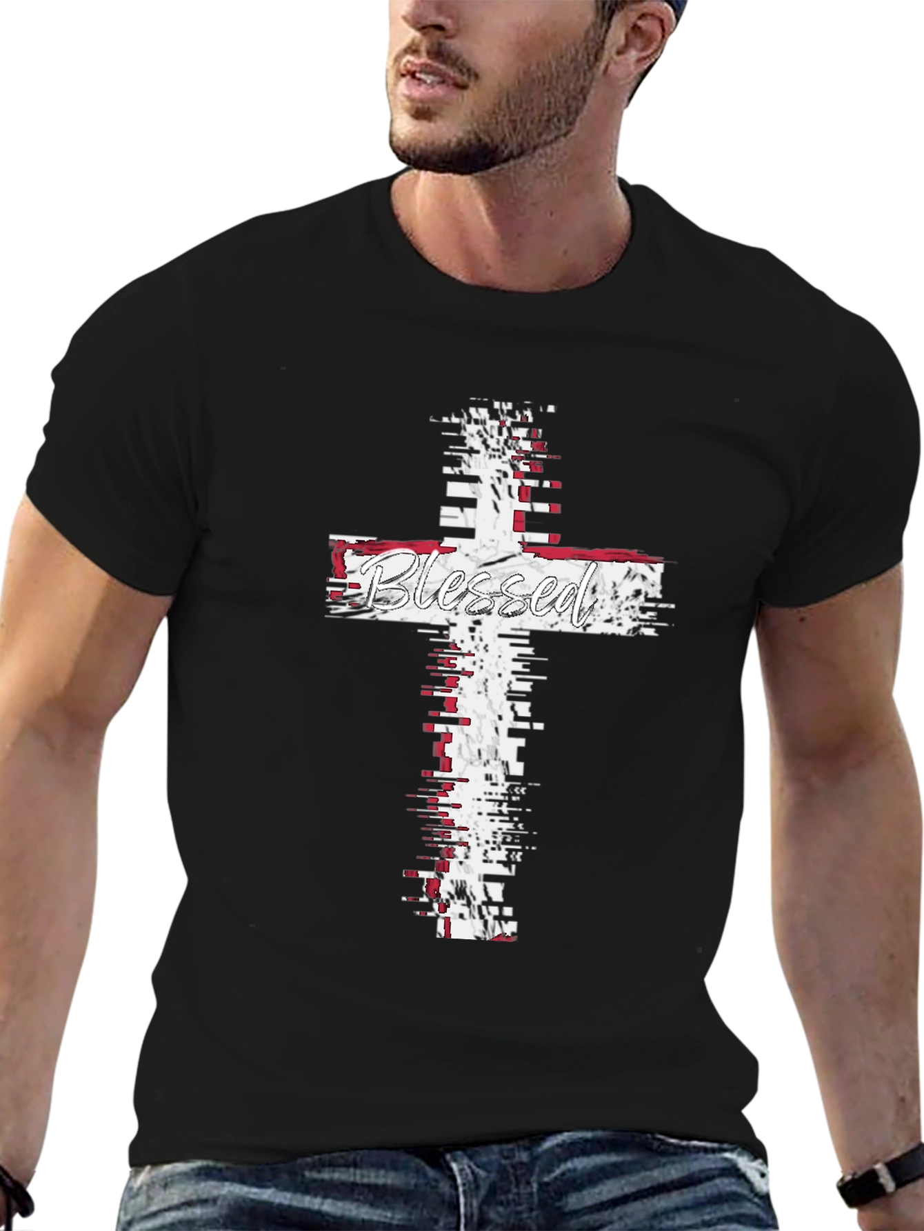 Blessed Cross Graphic T-Shirt - Christian Faith Apparel