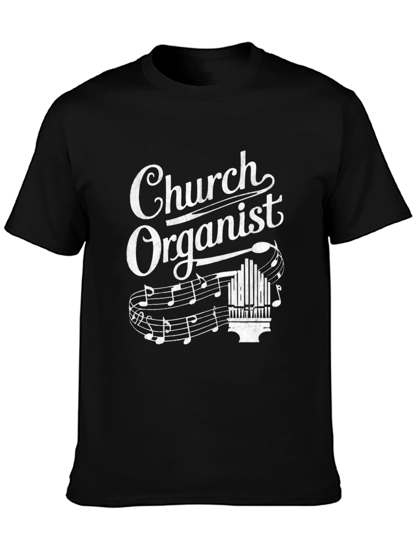 Church Organist T-Shirt - Music Notes Design