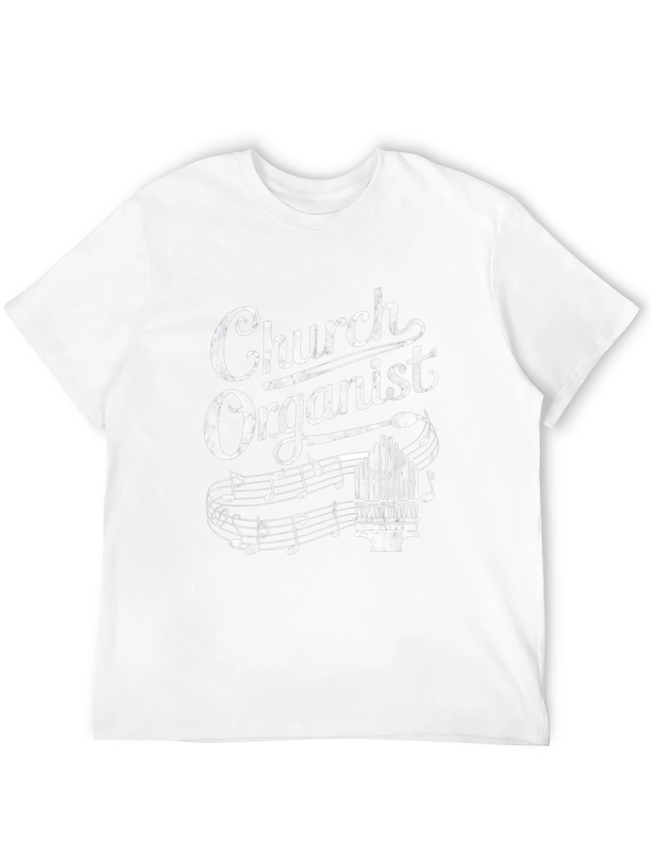 Church Organist T-Shirt - Music Notes Design