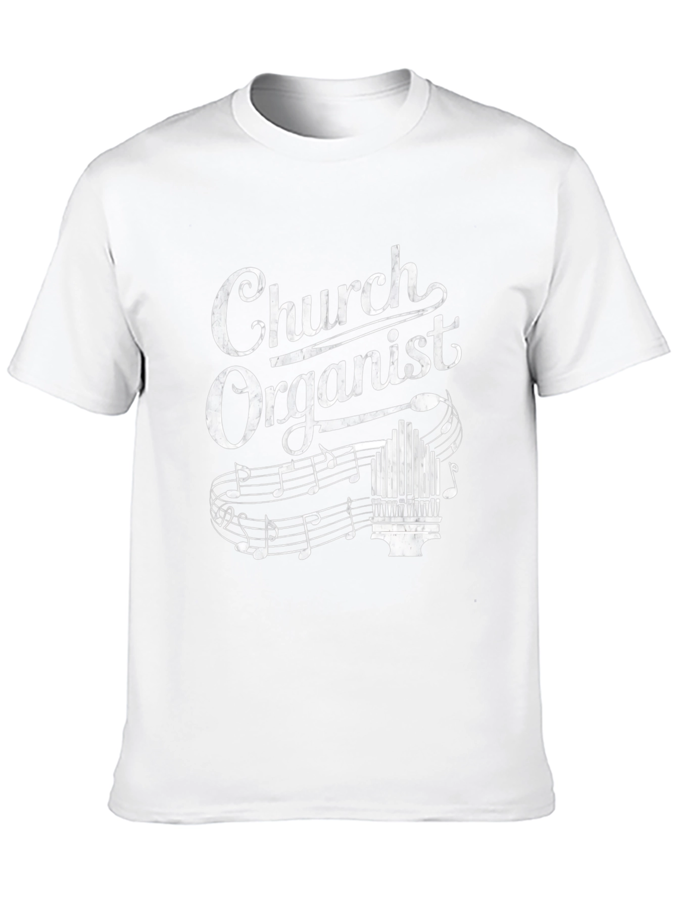 Church Organist T-Shirt - Music Notes Design