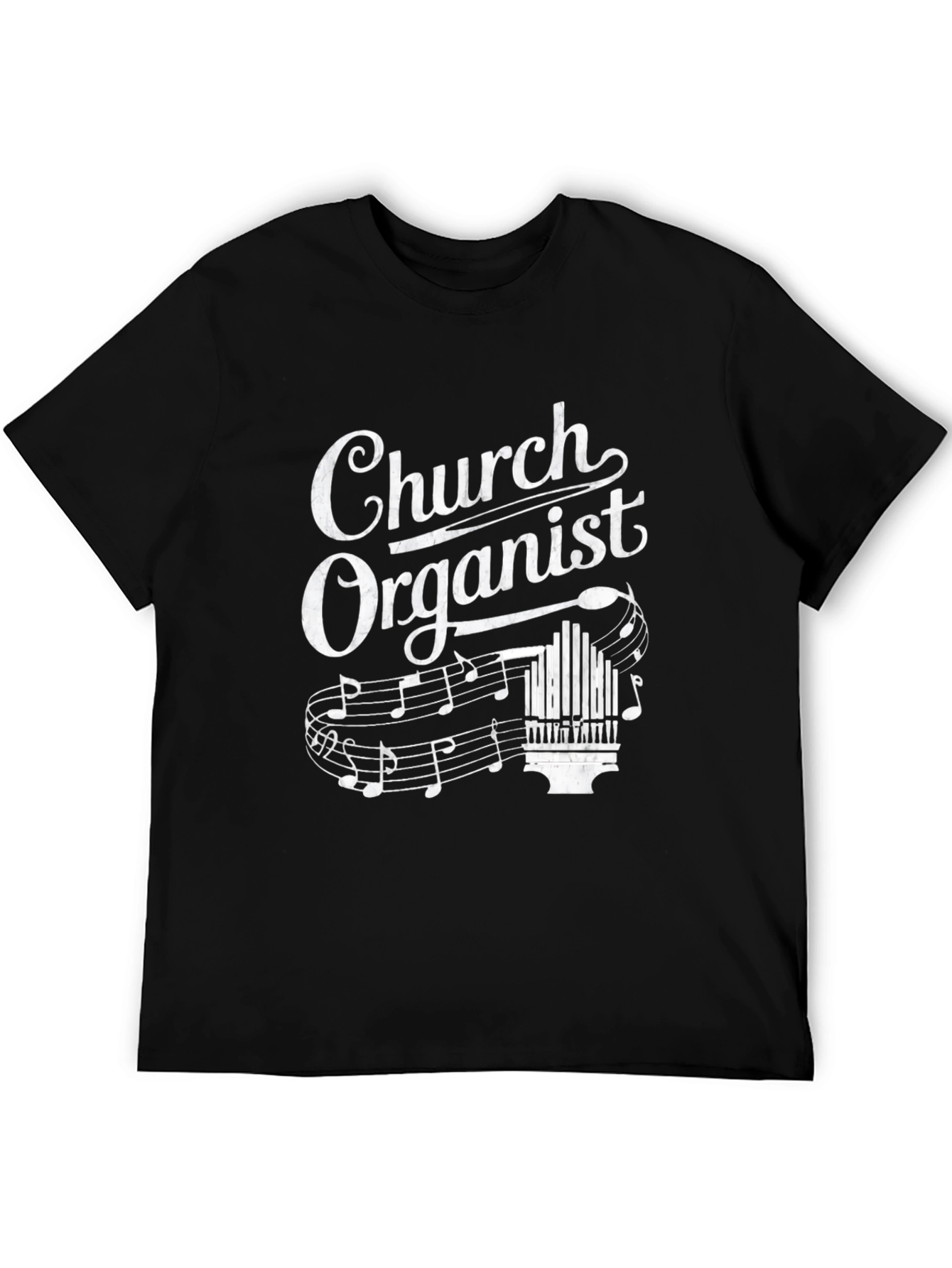 Church Organist T-Shirt - Music Notes Design