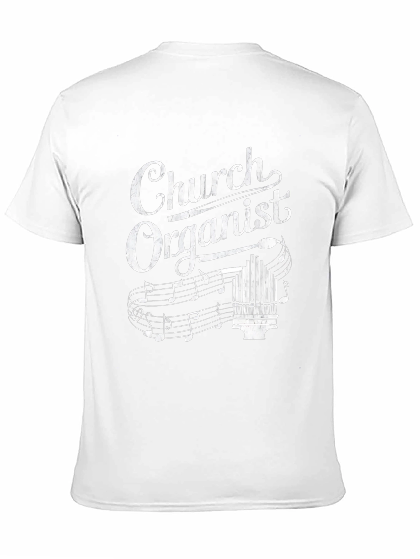 Church Organist T-Shirt - Music Notes Design