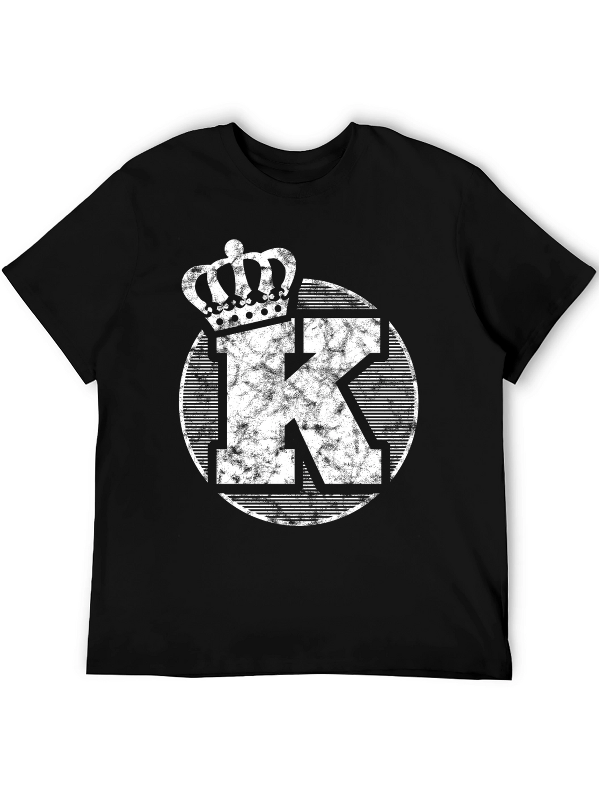 King K Black T-Shirt - Crowned Initial Tee