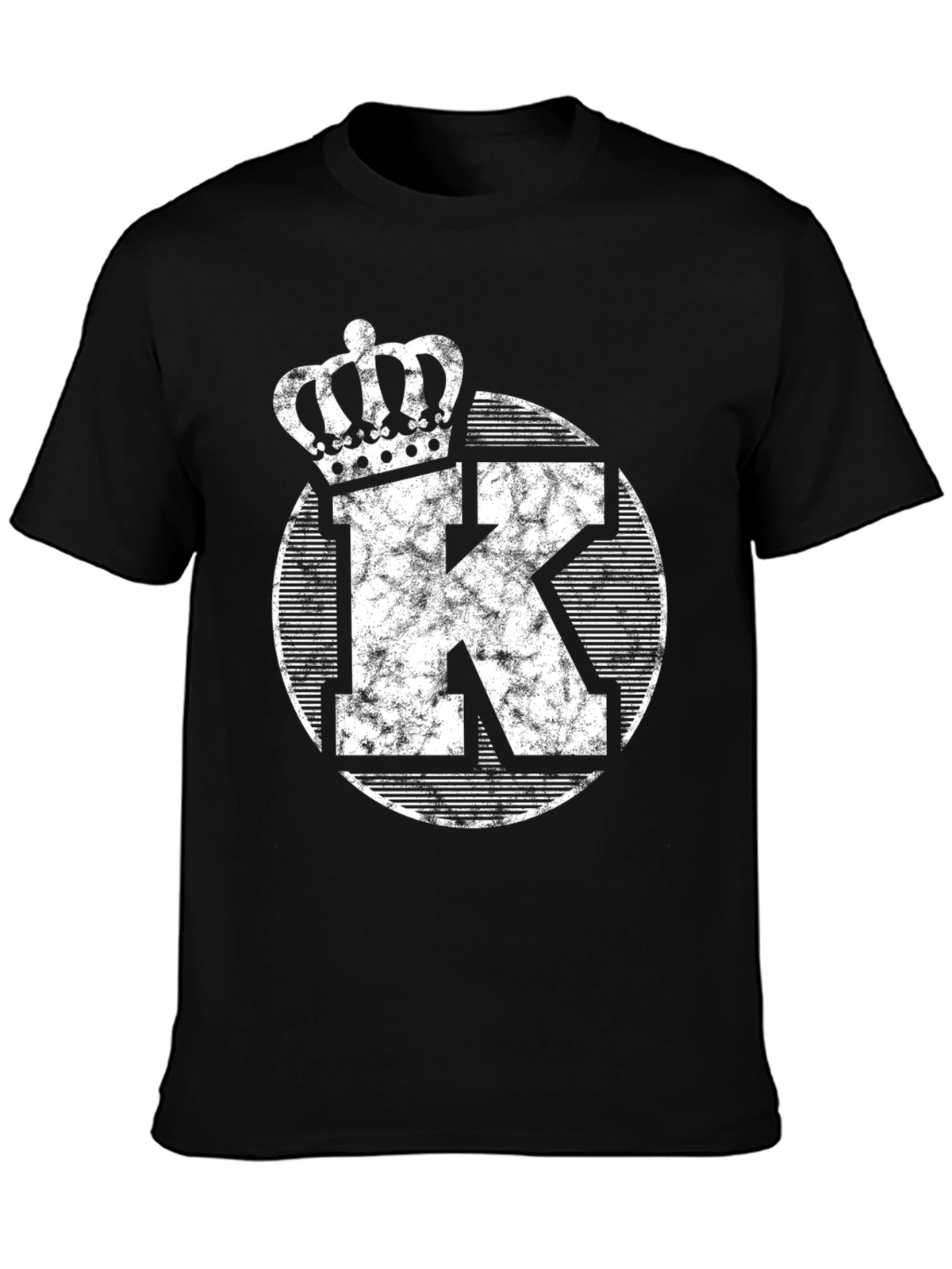 King K Black T-Shirt - Crowned Initial Tee