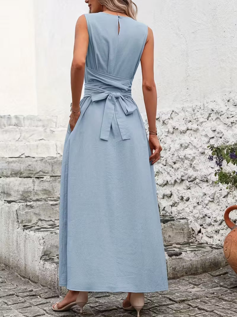 Women's Casual Solid Color Strap Sleeveless A-Line Dress