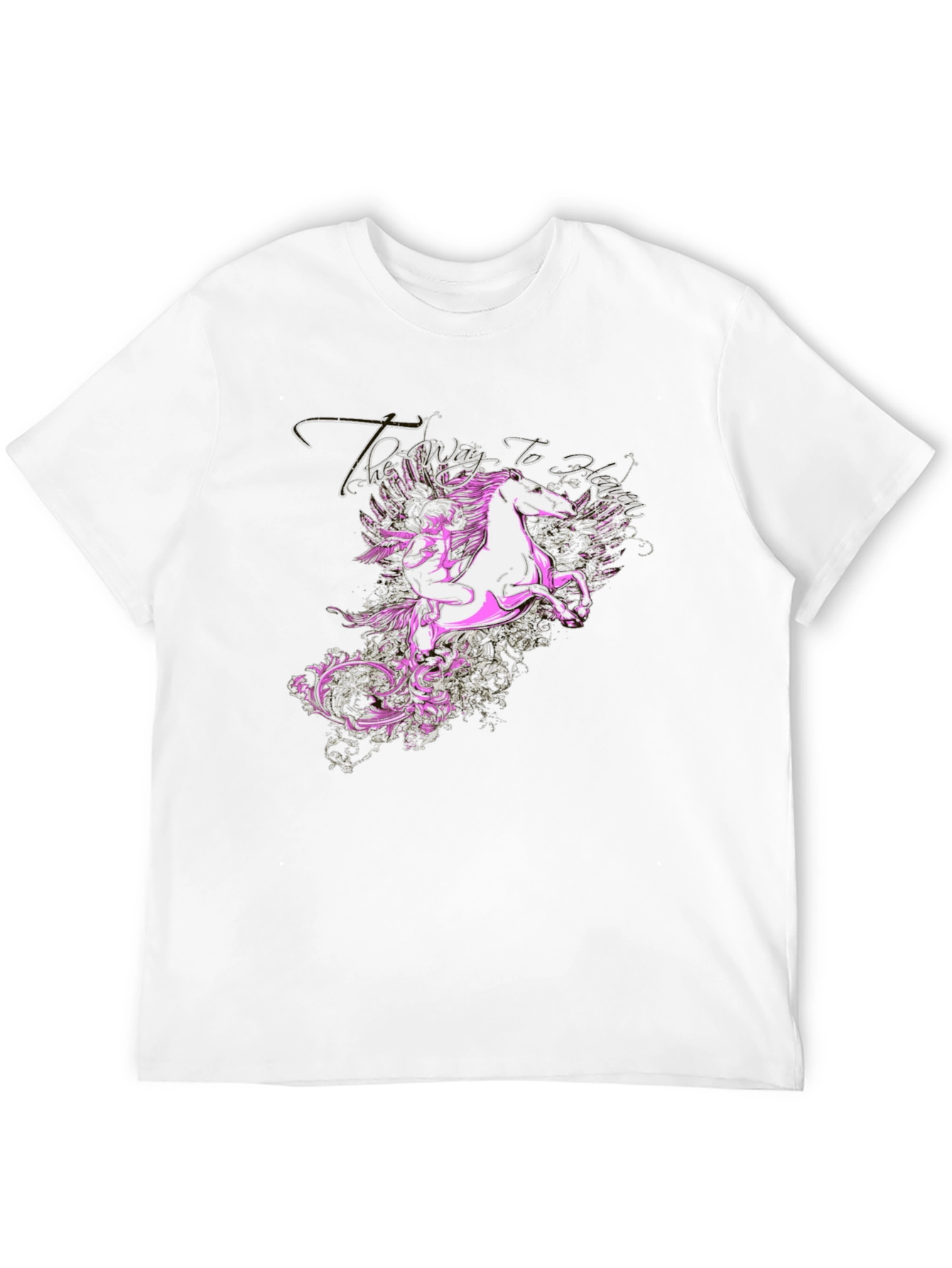 Mythical Pegasus Graphic Tee - Black Cotton Blend