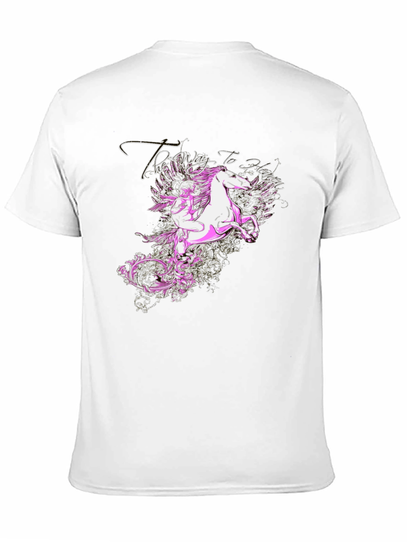 Mythical Pegasus Graphic Tee - Black Cotton Blend