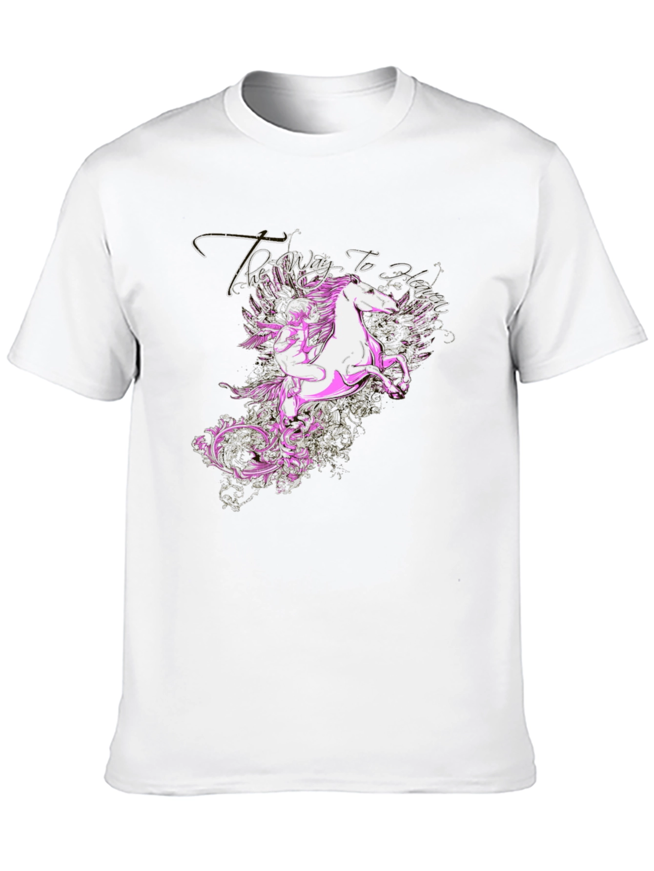 Mythical Pegasus Graphic Tee - Black Cotton Blend