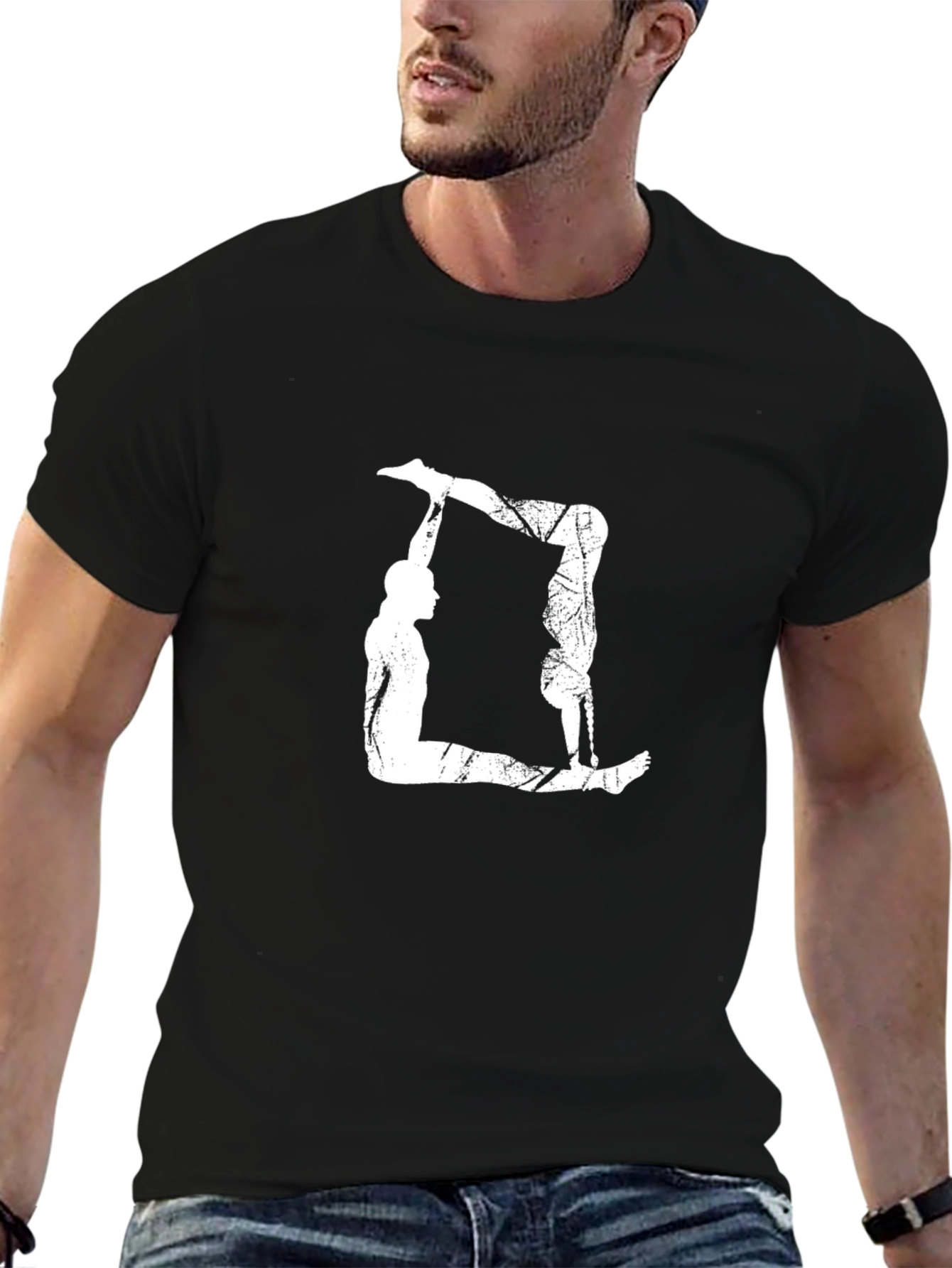 Acrobatic Duo Graphic Tee - Black Cotton T-Shirt