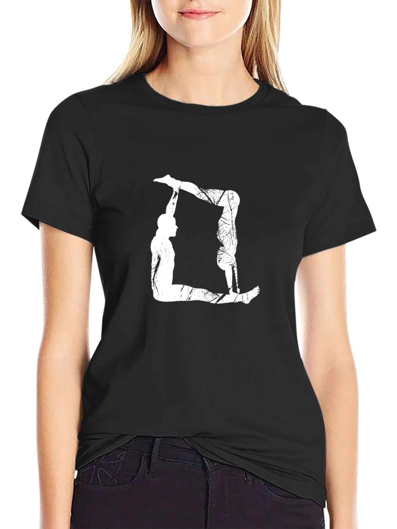Acrobatic Duo Graphic Tee - Black Cotton T-Shirt