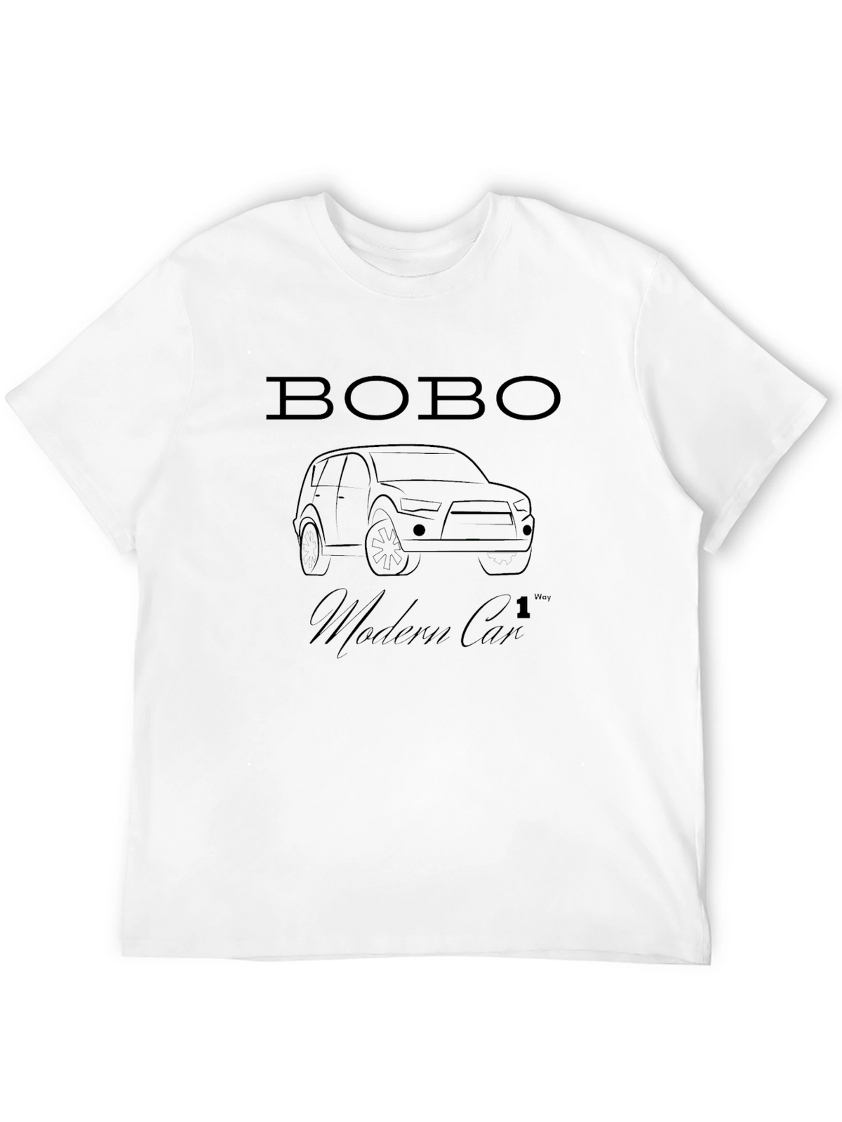Mens Black Bobo Modern Car Graphic T-Shirt