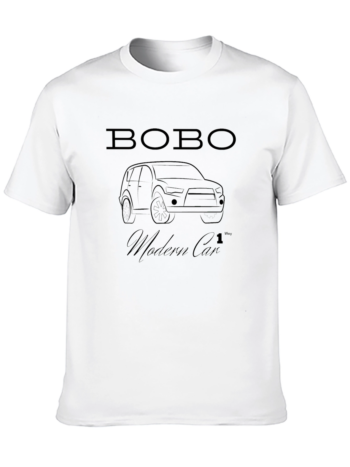 Mens Black Bobo Modern Car Graphic T-Shirt
