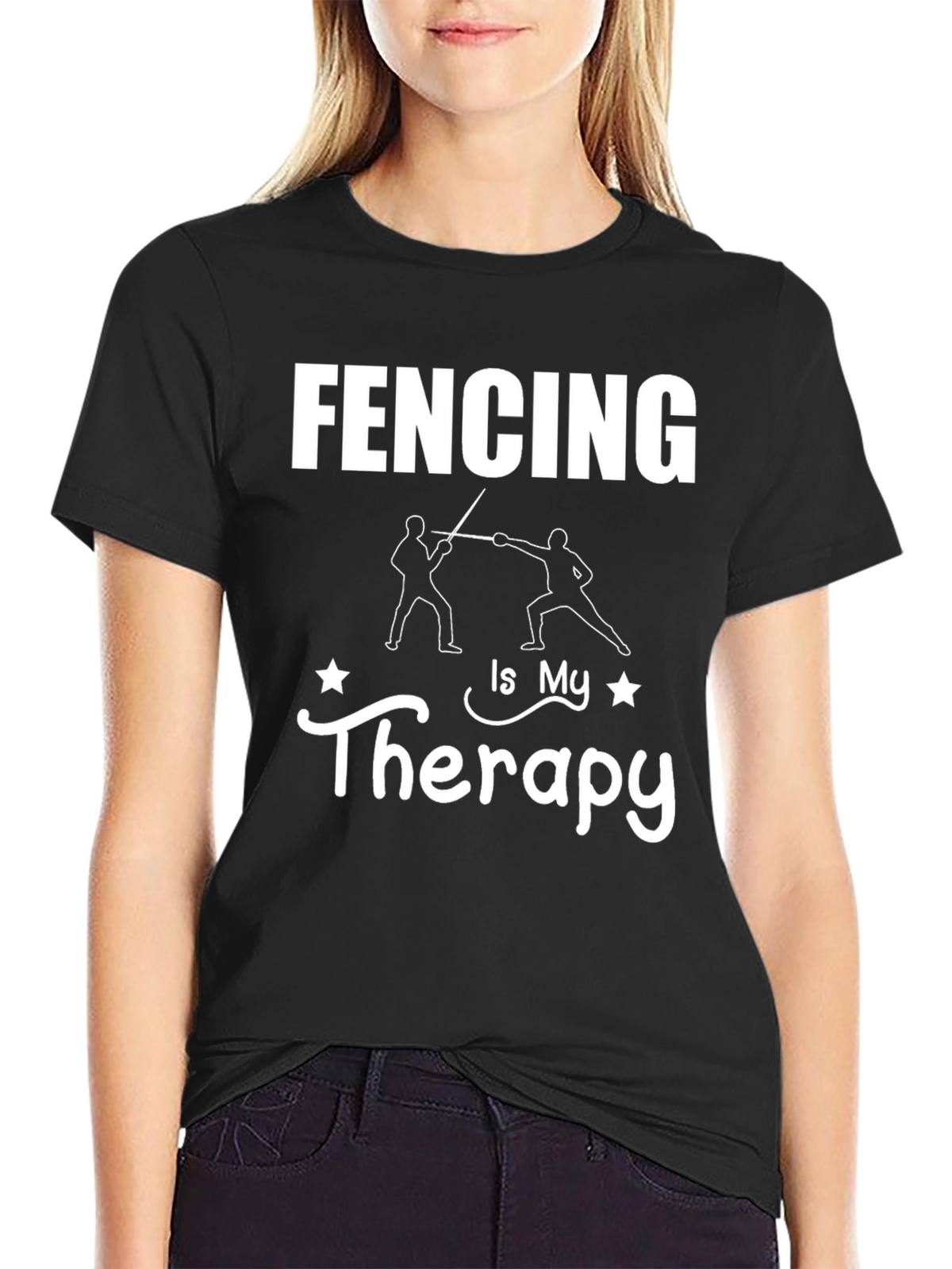 Fencing is My Therapy Graphic T-Shirt