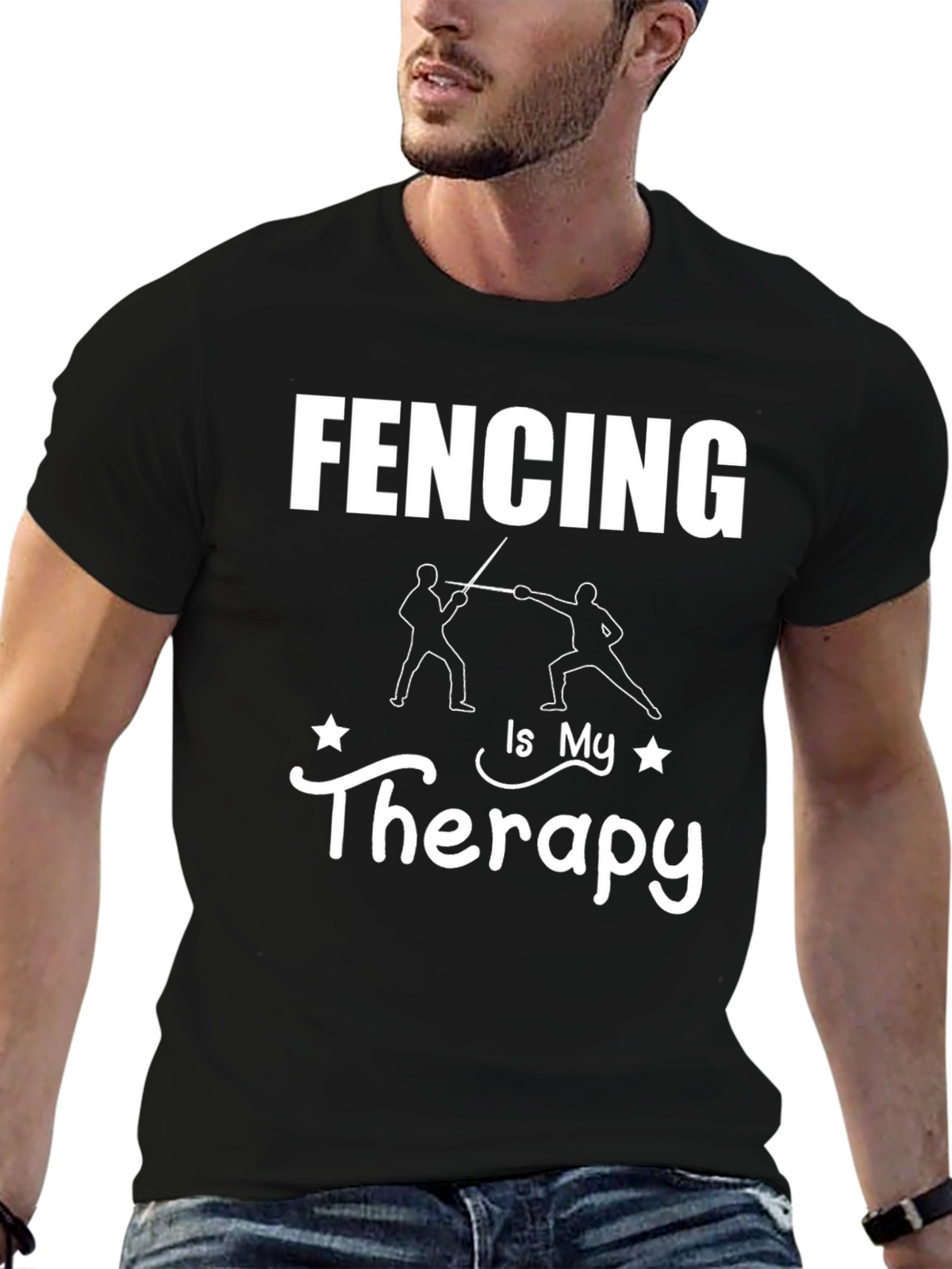 Fencing is My Therapy Graphic T-Shirt